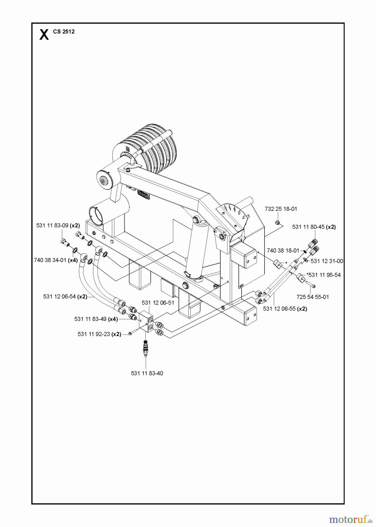 Wand und Kabelsägen CS2512, 2013-04, From machine number 1301- HYDRAULIC BLOCK