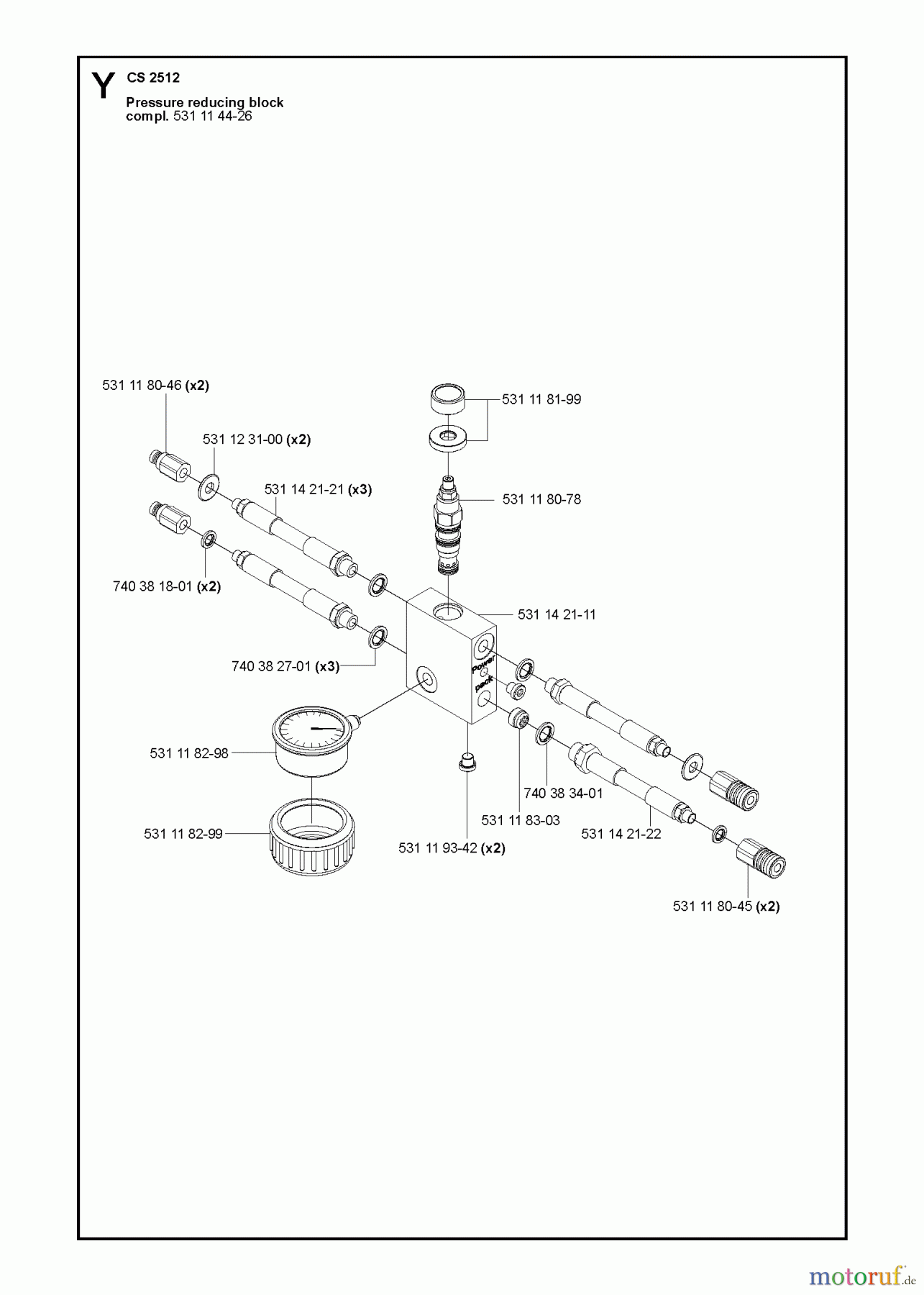Wand und Kabelsägen CS2512, 2013-04, From machine number 1301- HYDRAULIC CONTROL VALVE