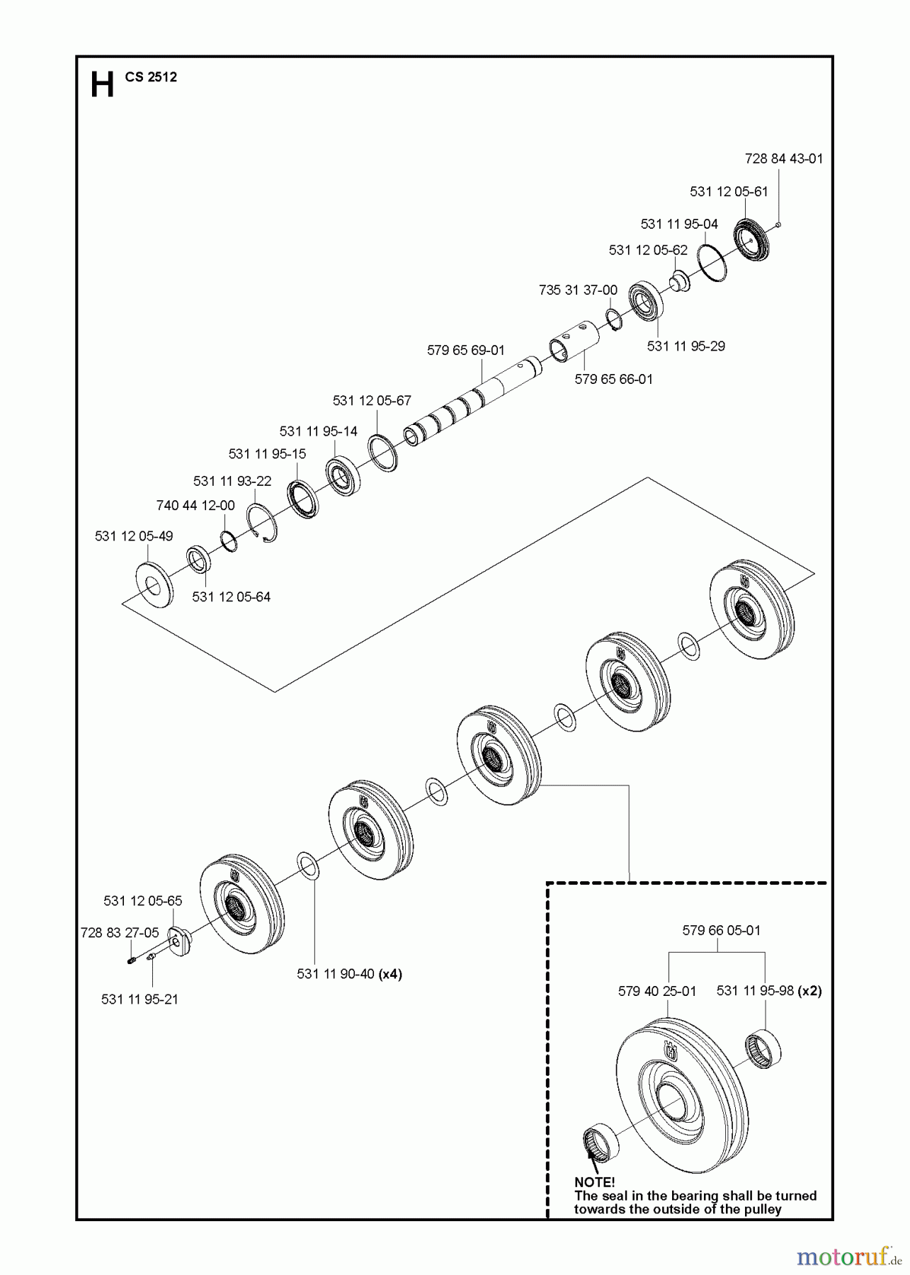  Wand und Kabelsägen CS2512, 2013-04, From machine number 1301- SHAFT #3