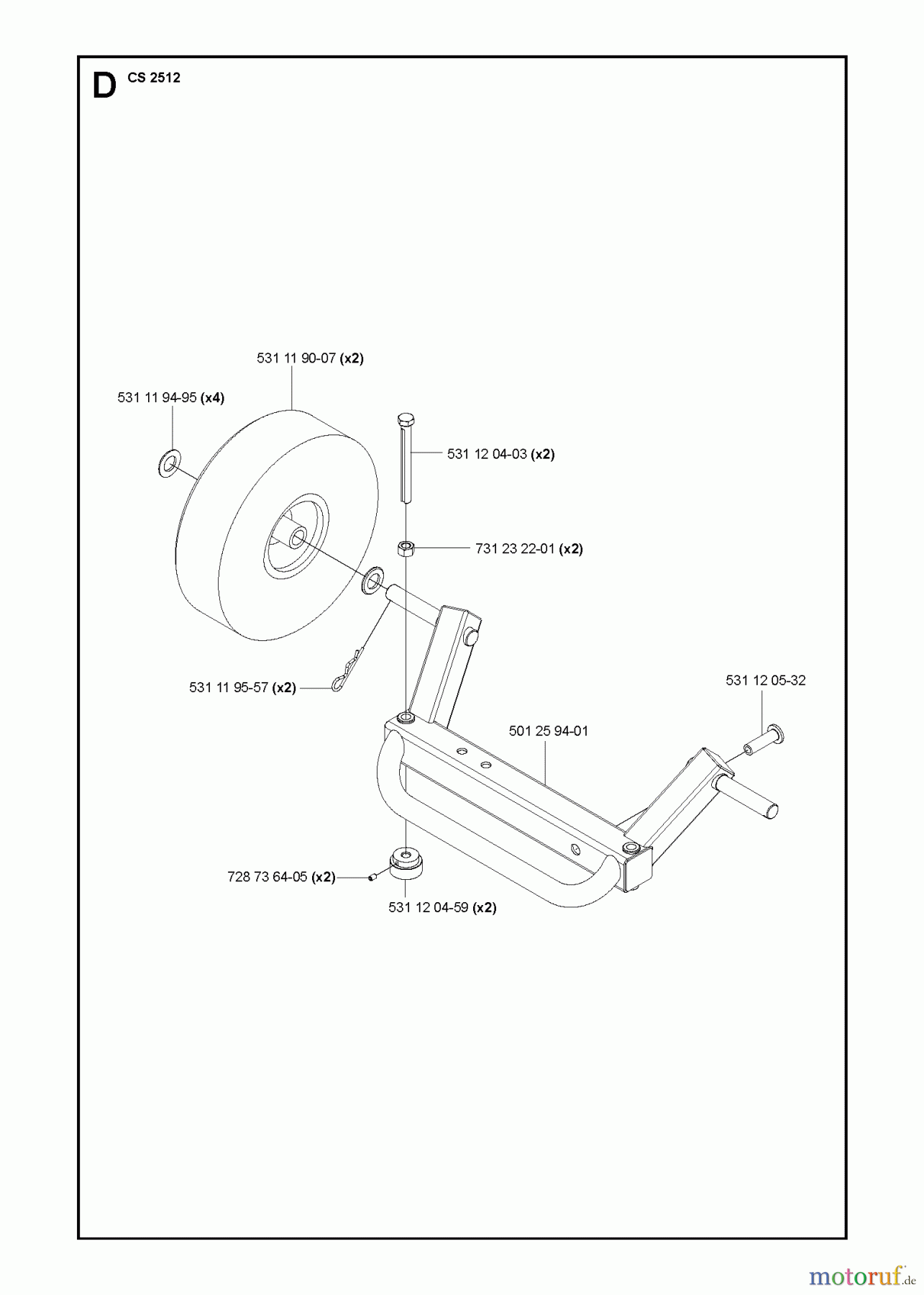 Wand und Kabelsägen CS2512, 2013-04, From machine number 1301- WHEELS & TIRES #2