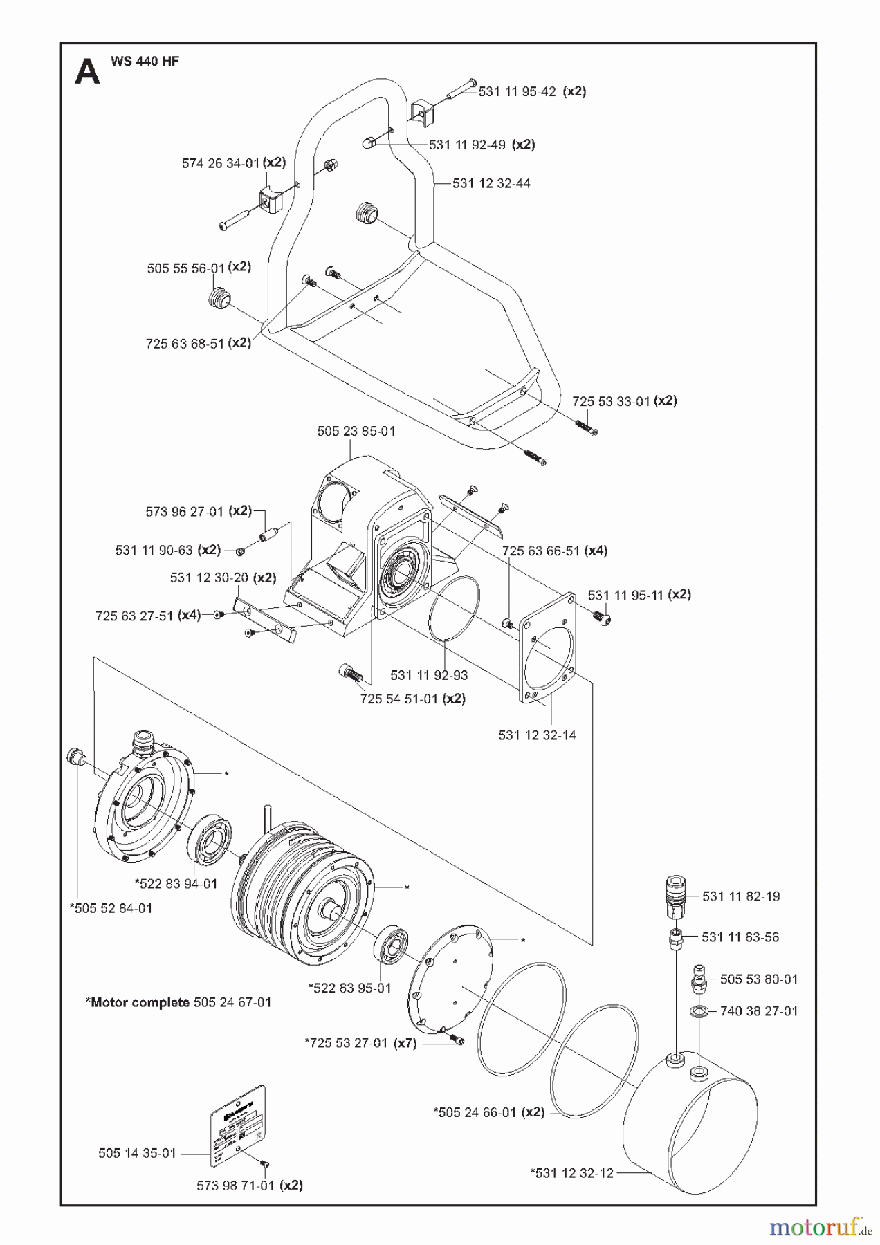 Wand und Kabelsägen WS440 HF, 2010-12 HOUSING