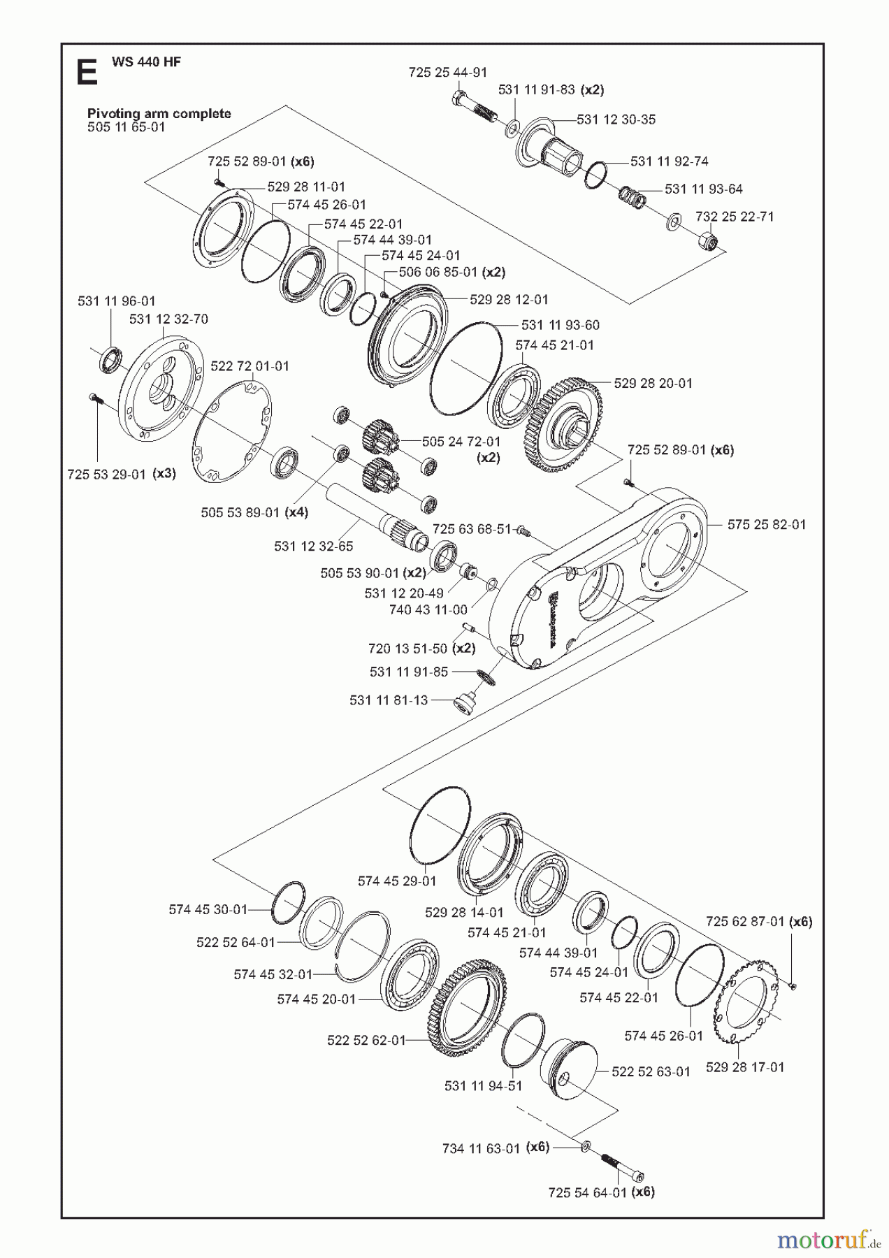  Wand und Kabelsägen WS440 HF, 2010-12 Pivoting arm