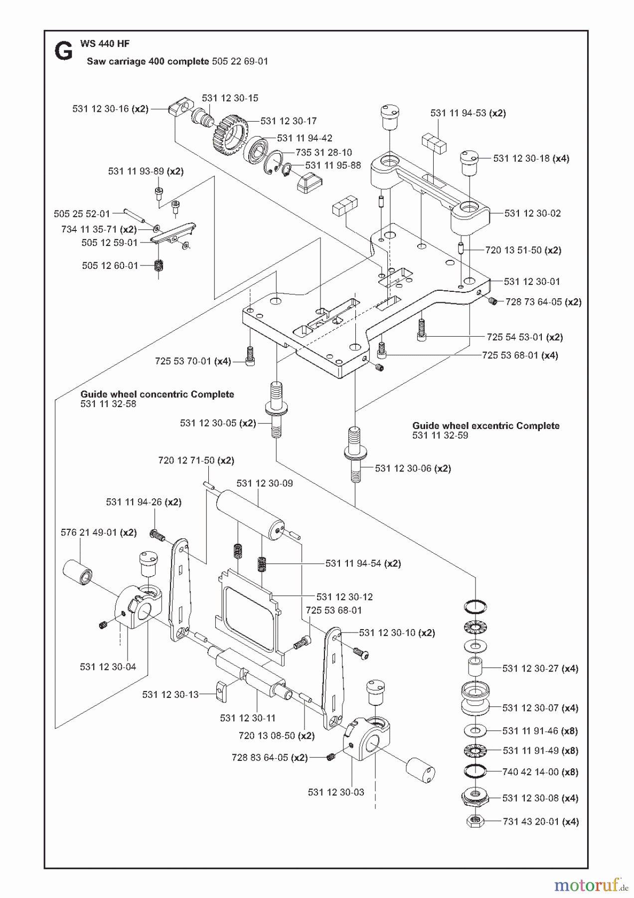  Wand und Kabelsägen WS440 HF, 2010-12 Saw carriage