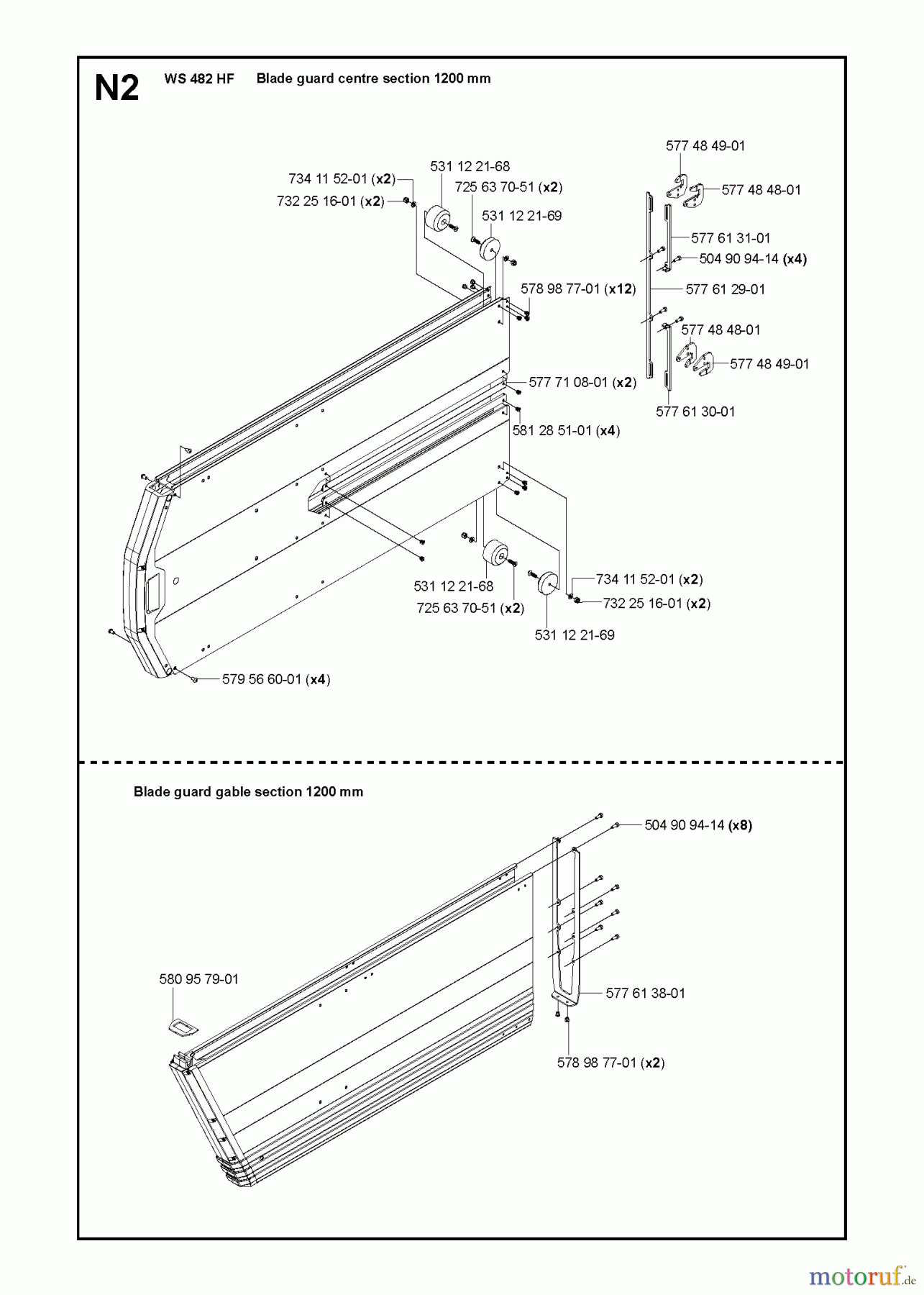  Wand und Kabelsägen WS440 HF, Valid from machine no. 8382, 2012-07 GUARDS 1200mm #1