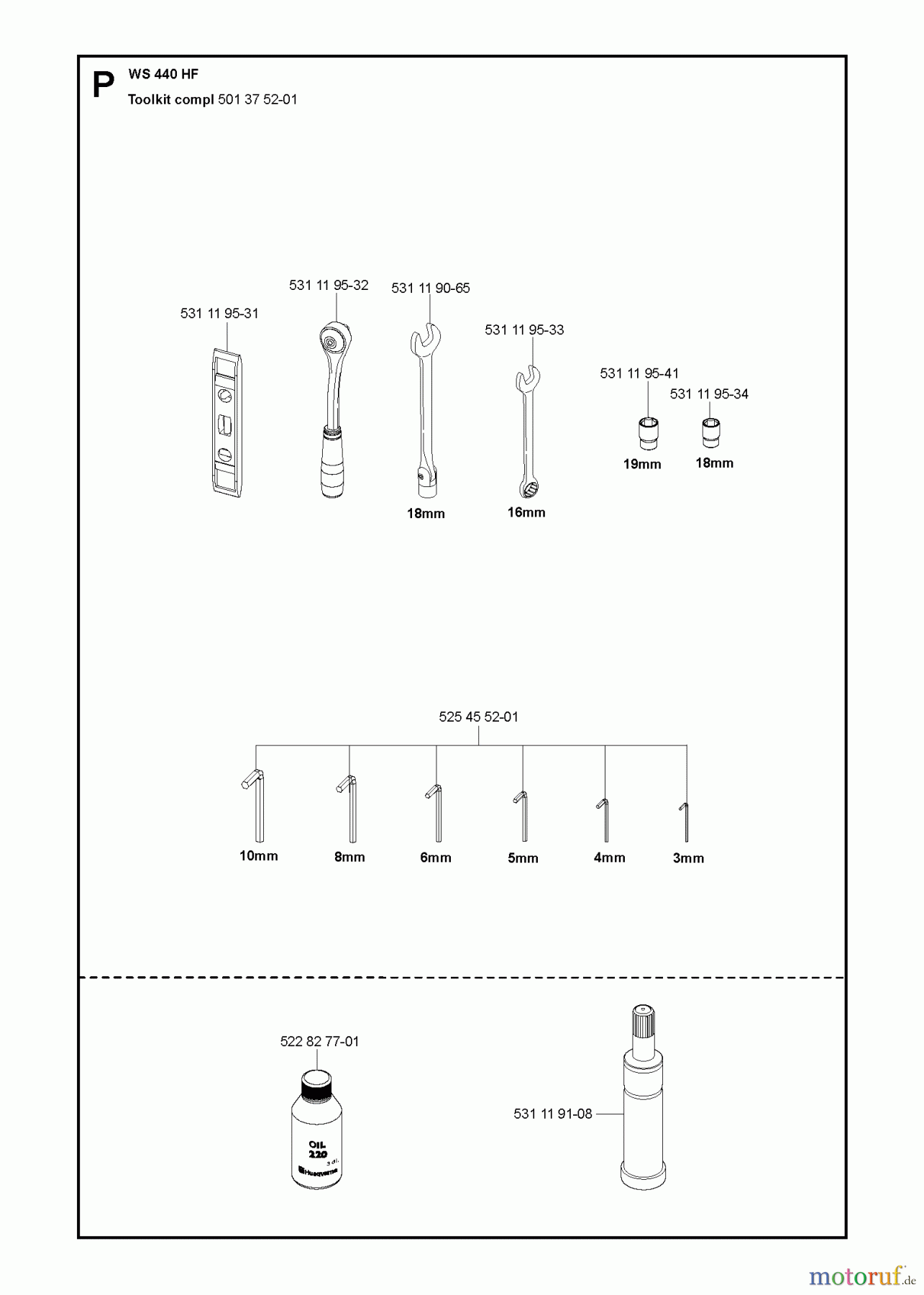 Wand und Kabelsägen WS440 HF, Valid from machine no. 8382, 2012-07 TOOLS