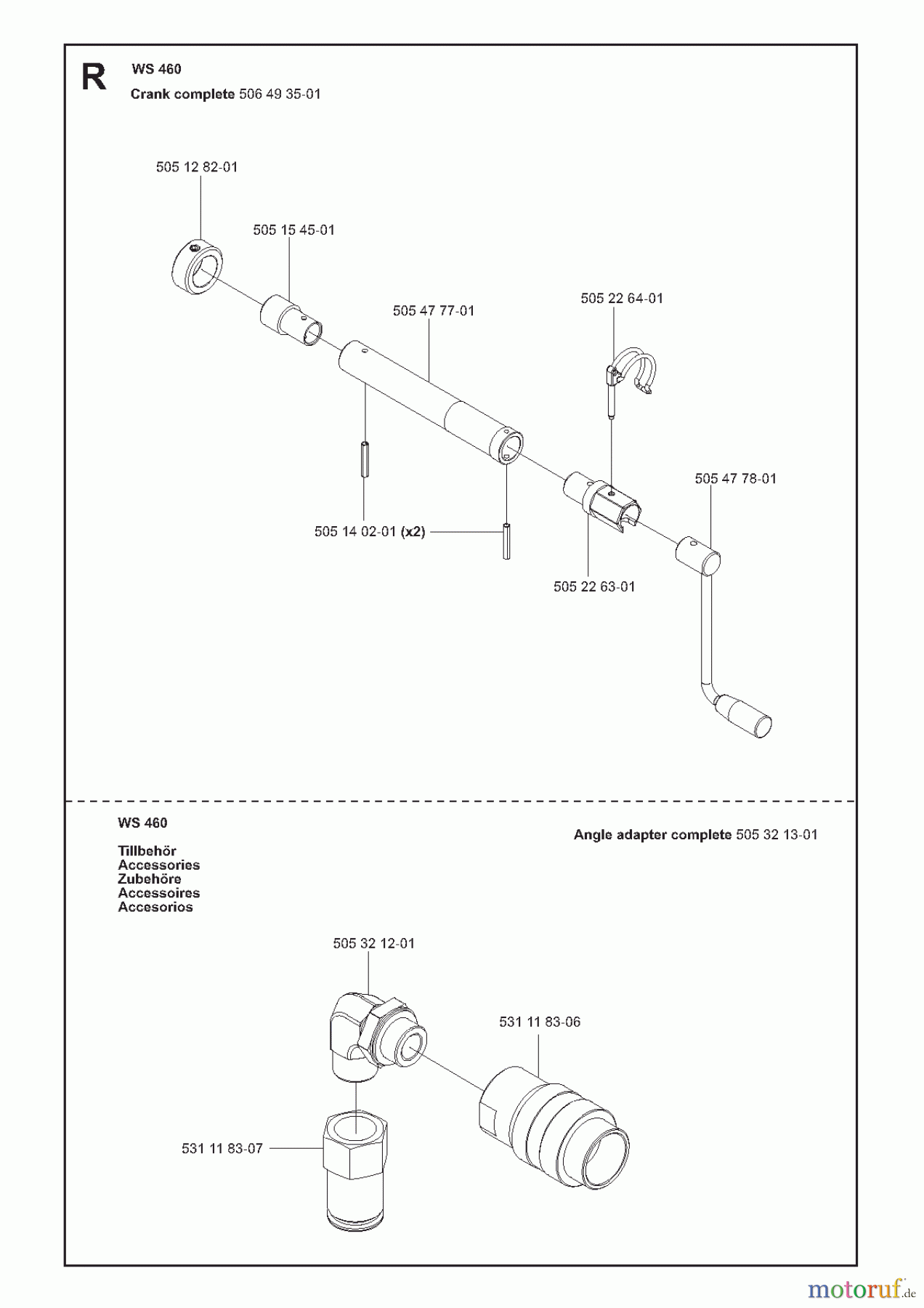  Wand und Kabelsägen WS460, 2008-51 Crank complete