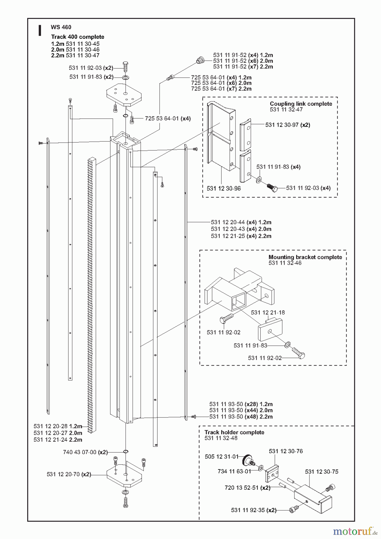  Wand und Kabelsägen WS460, 2008-51 Track system