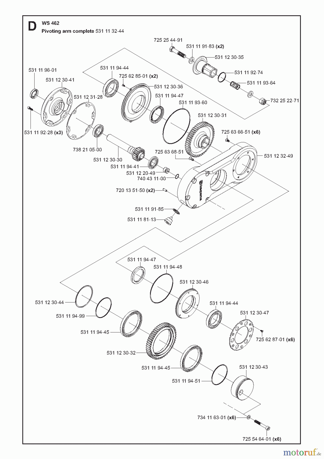 Wand und Kabelsägen WS462, 2008-51 Pivoting arm