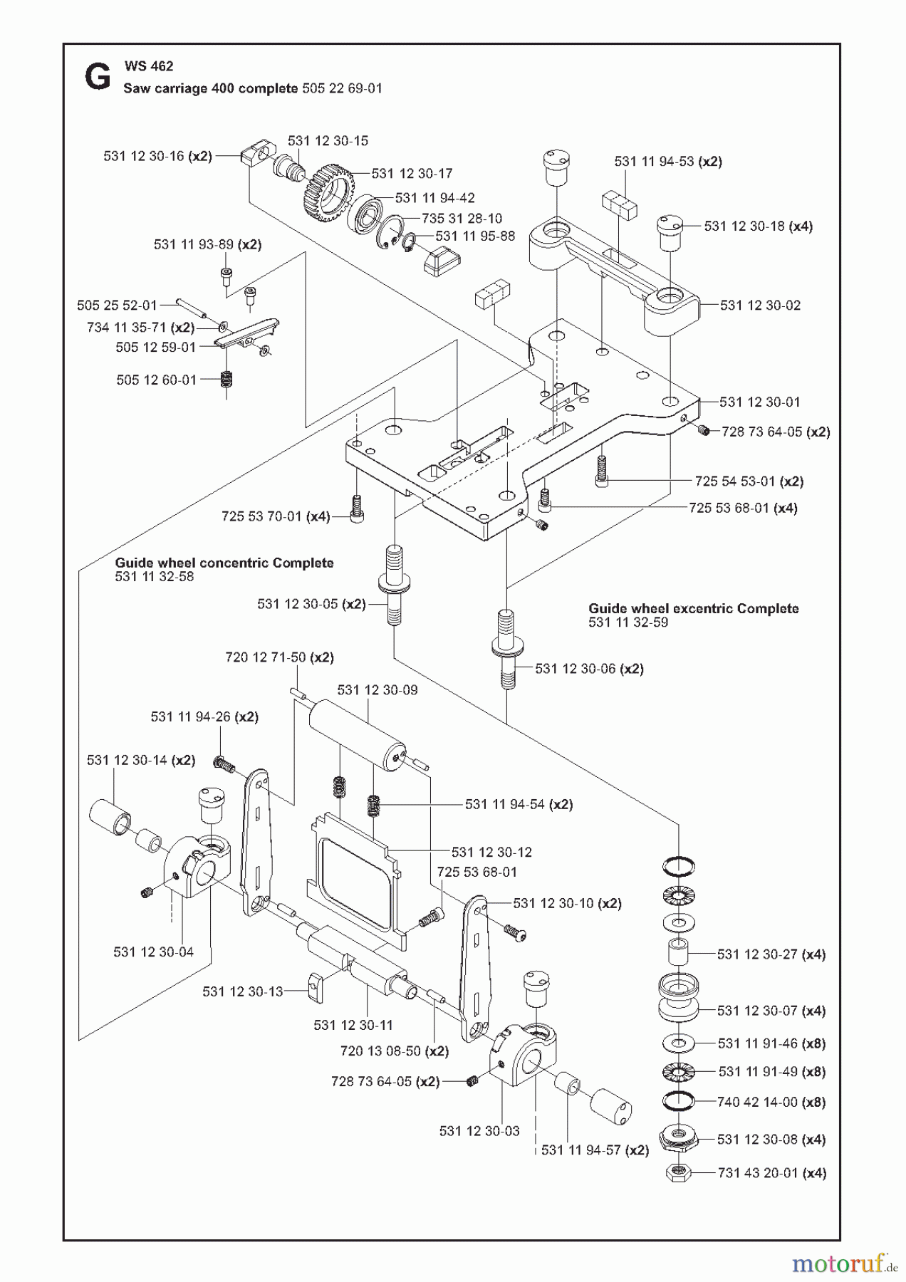 Wand und Kabelsägen WS462, 2008-51 Saw carriage