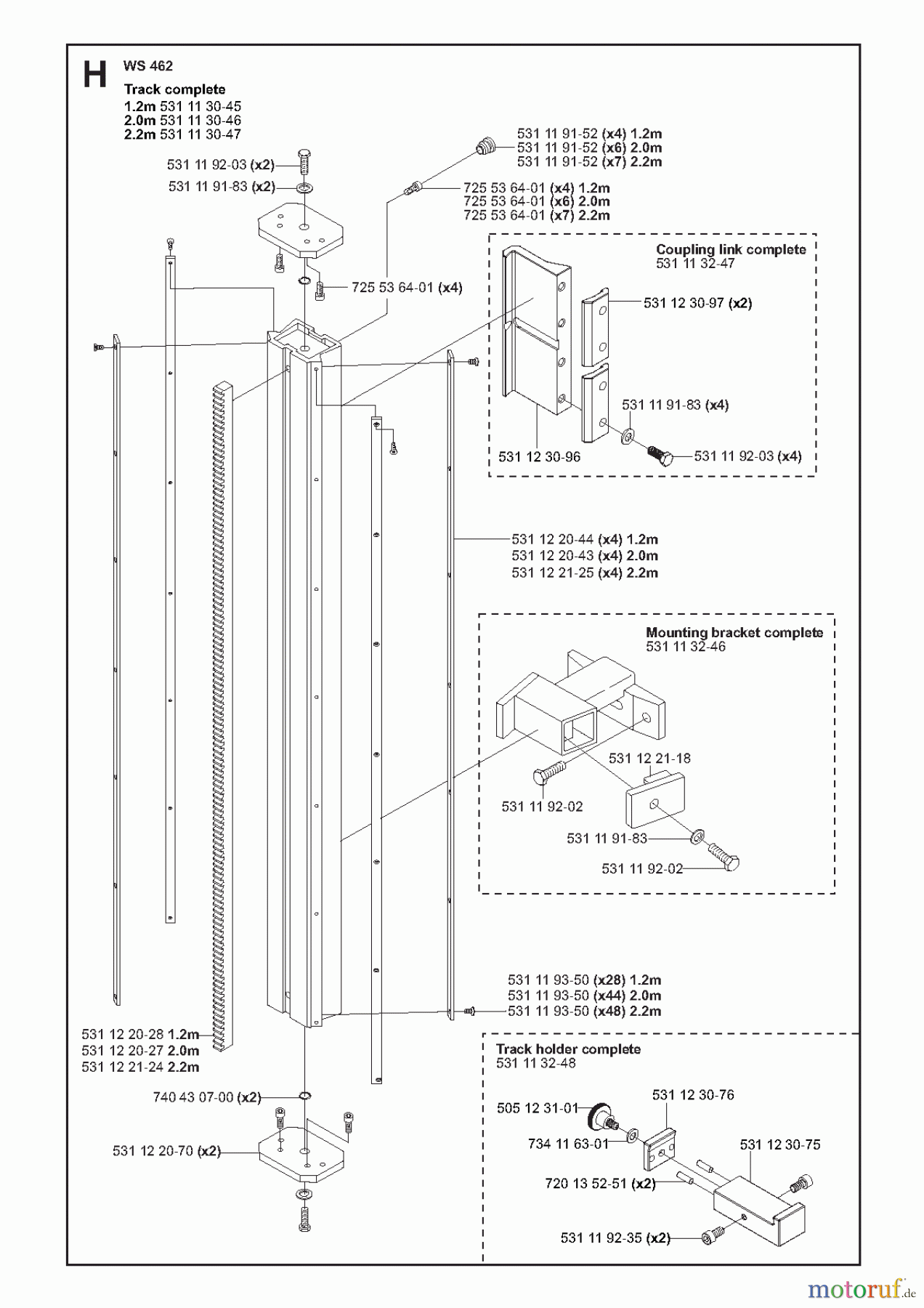  Wand und Kabelsägen WS462, 2008-51 Track system