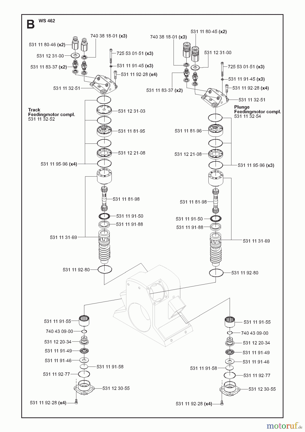  Wand und Kabelsägen WS462, 2010-10 Feeding motors