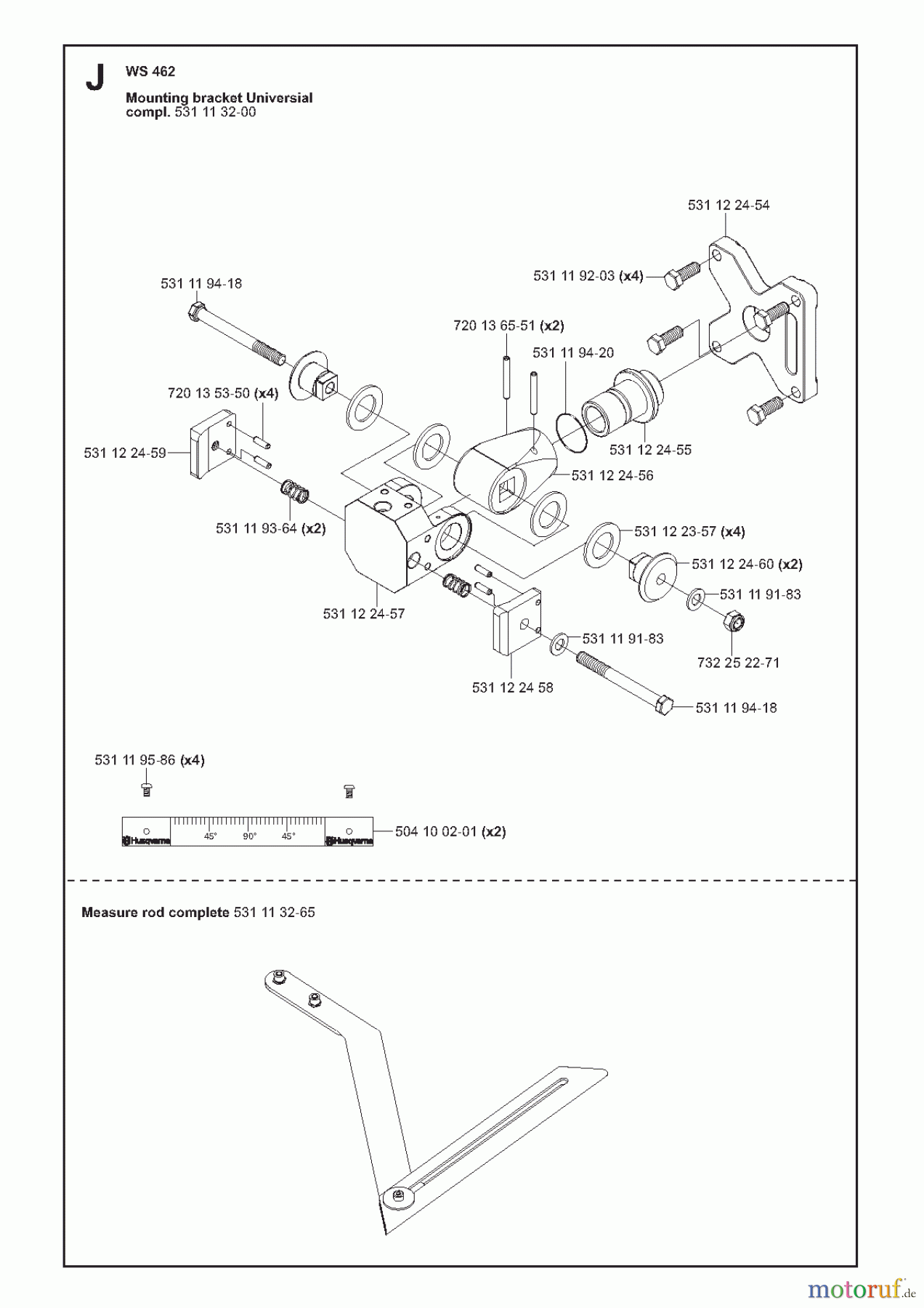  Wand und Kabelsägen WS462, 2010-10 Mounting bracket universal