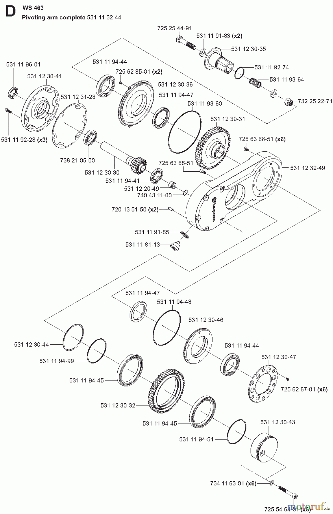 Wand und Kabelsägen WS463, 2008-51 PIVOTING ARM