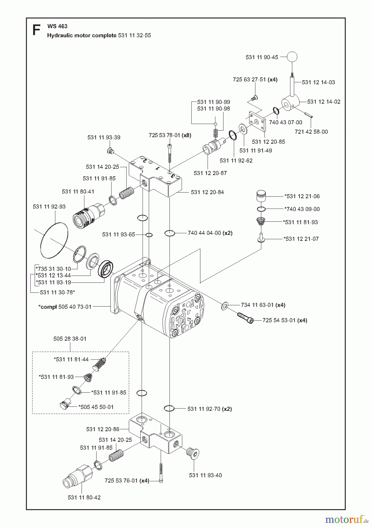  Wand und Kabelsägen WS463, 2011-02 HYDRAULIC MOTOR