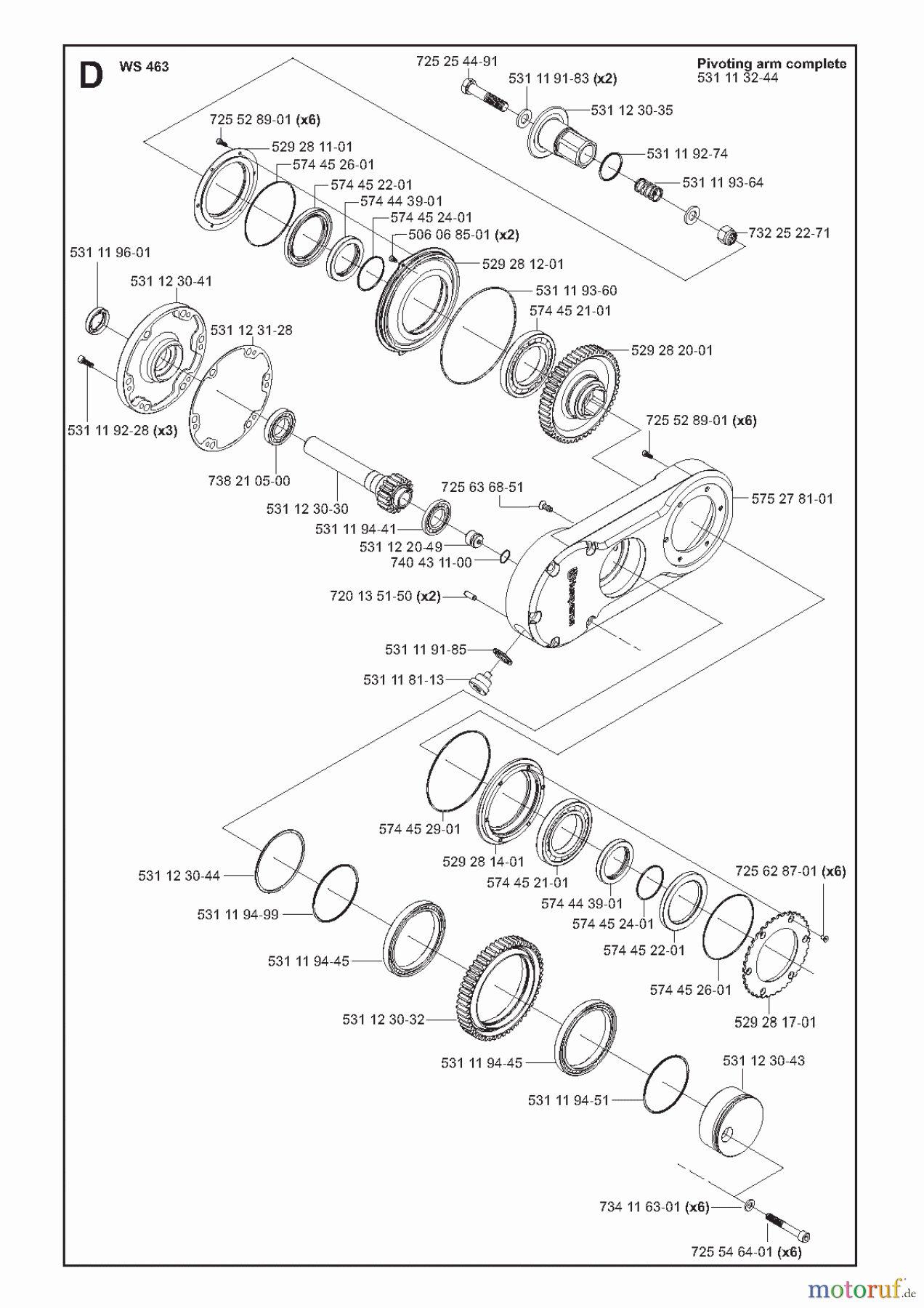 Wand und Kabelsägen WS463, 2011-02 PIVOTING ARM