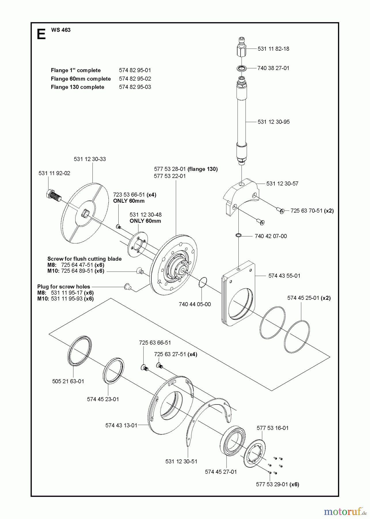  Wand und Kabelsägen WS463, 2012-07 BLADE FLANGE