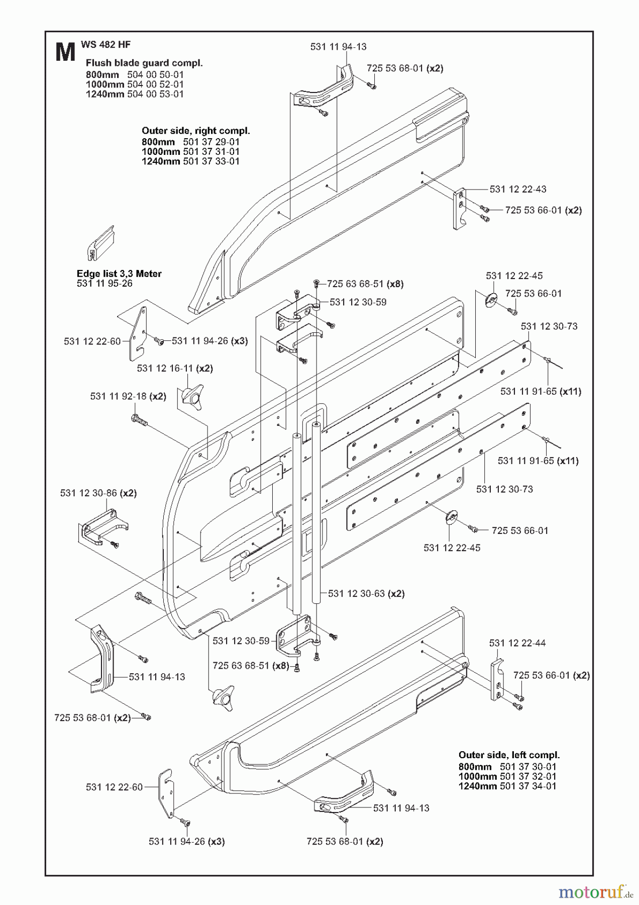  Wand und Kabelsägen WS482 HF, 2010-11 Flush blade guard