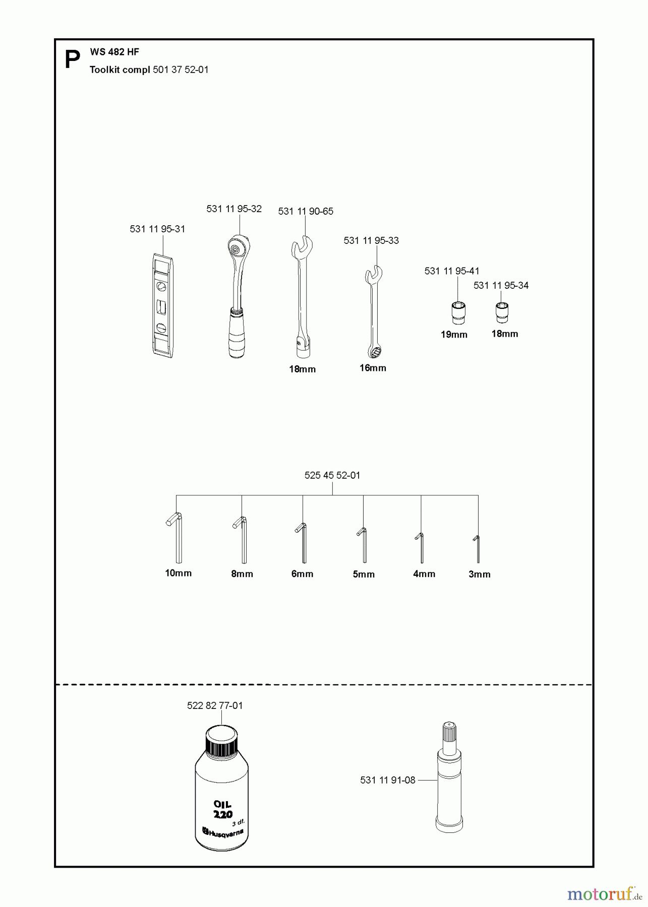 Wand und Kabelsägen WS482 HF, Valid from machine no. 1275, 2012-07 TOOLS