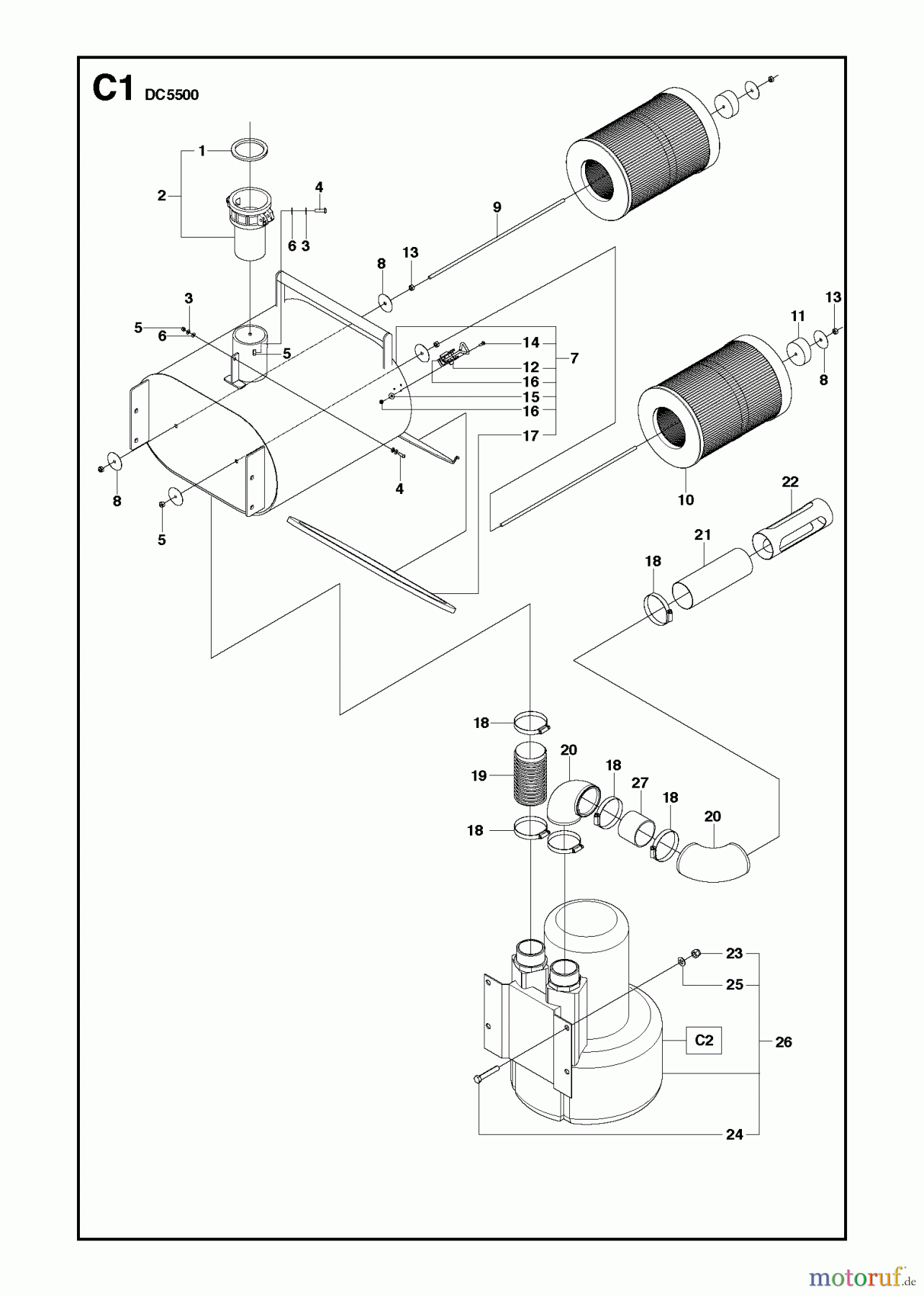 Oberflächenvorbereitungs Einheiten DC 5500, 2009-11 REPAIR PARTS #4