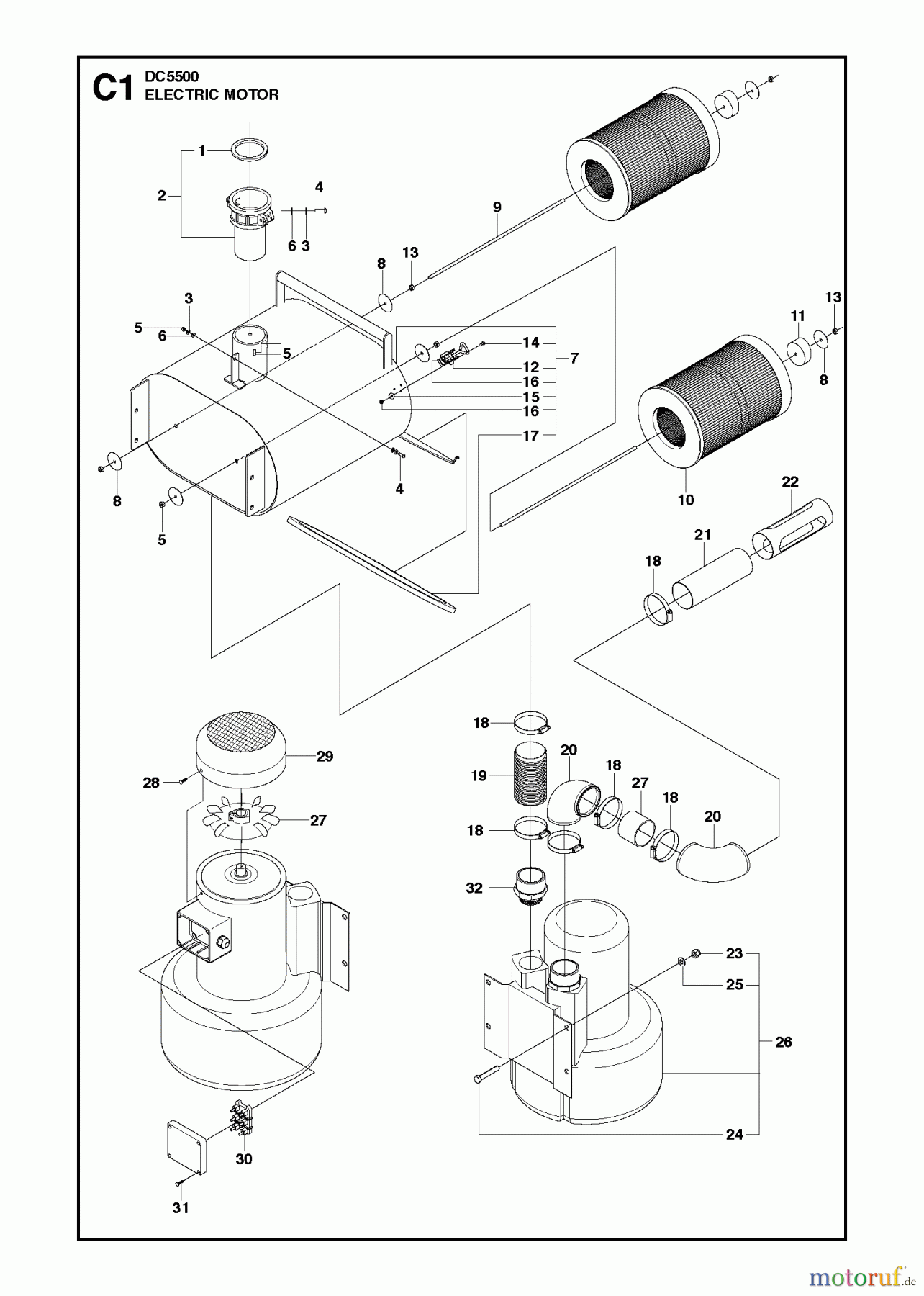 Oberflächenvorbereitungs Einheiten DC 5500, Machine 0906-1 and forward, 2012-05 ELECTRIC MOTOR