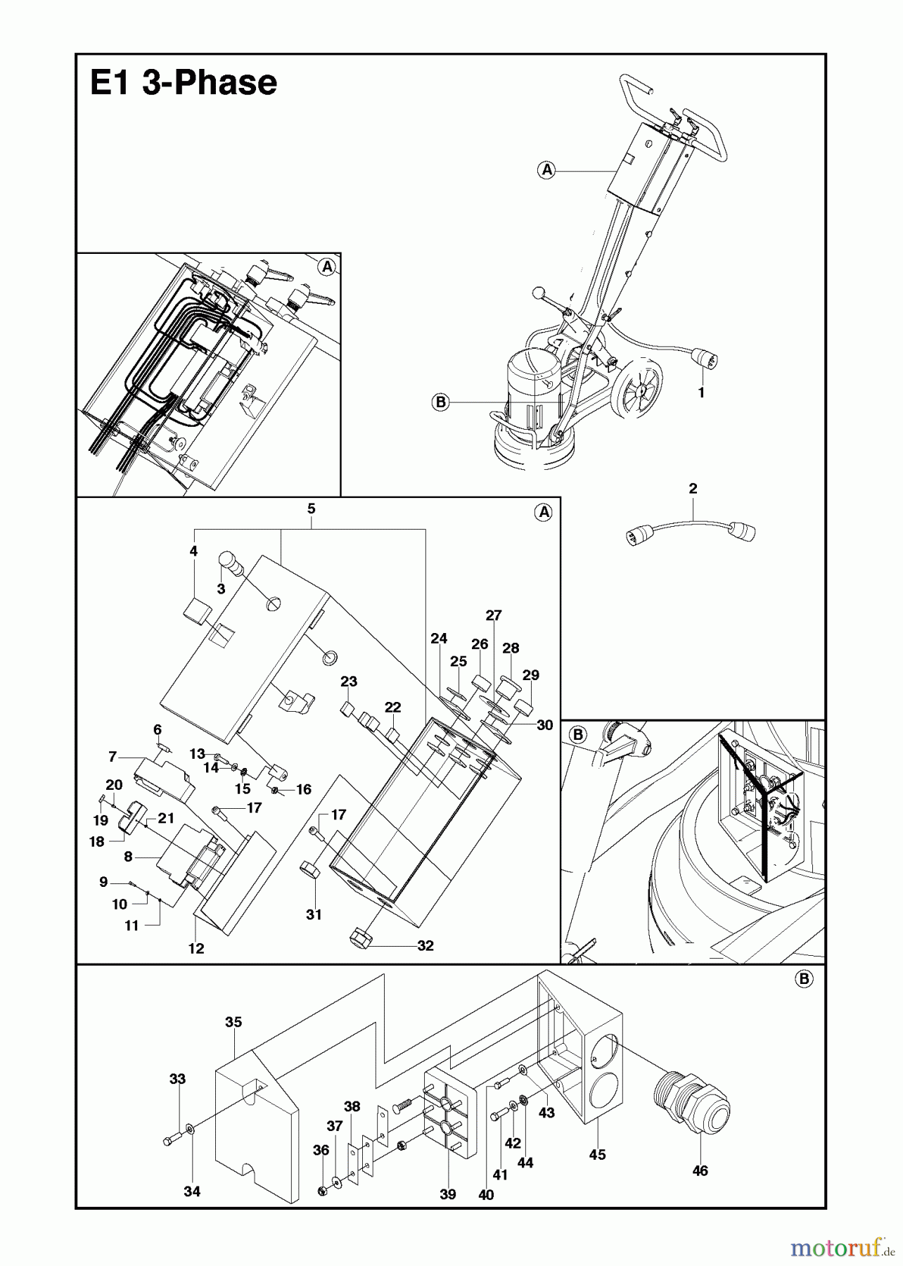 Oberflächenvorbereitungs Einheiten PG 280, From serial number 148 to 2010: 17 00010, 2009-07 Electrical 3 phase