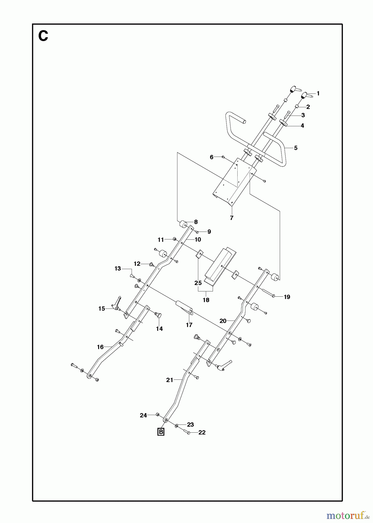  Oberflächenvorbereitungs Einheiten PG 280, From serial number 148 to 2010: 17 00010, 2009-07 Handle bar and frame