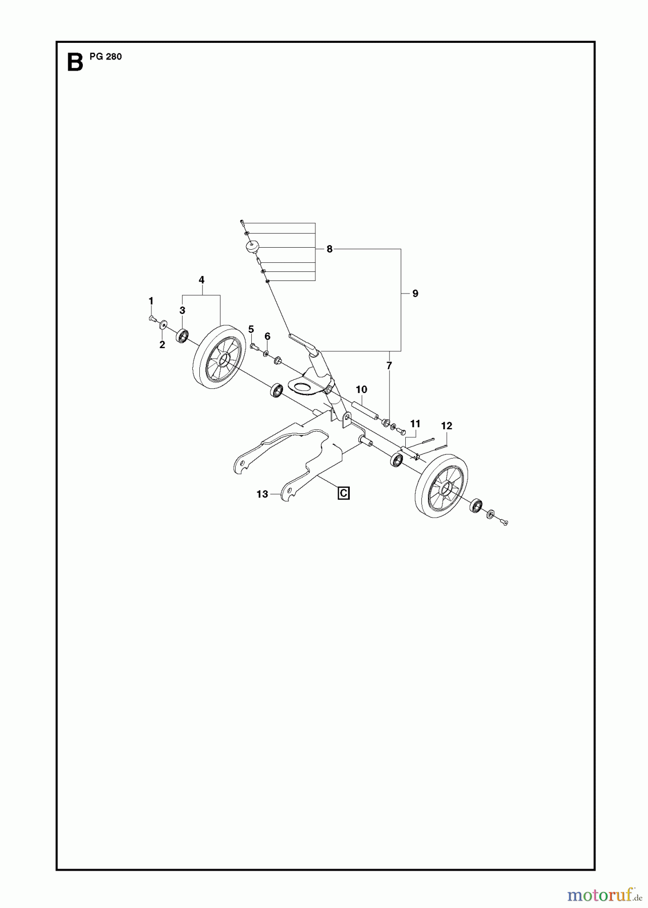 Oberflächenvorbereitungs Einheiten PG 280, from Serial number 2010: 20 0001, 2011-07 CHASSIS / FRAME