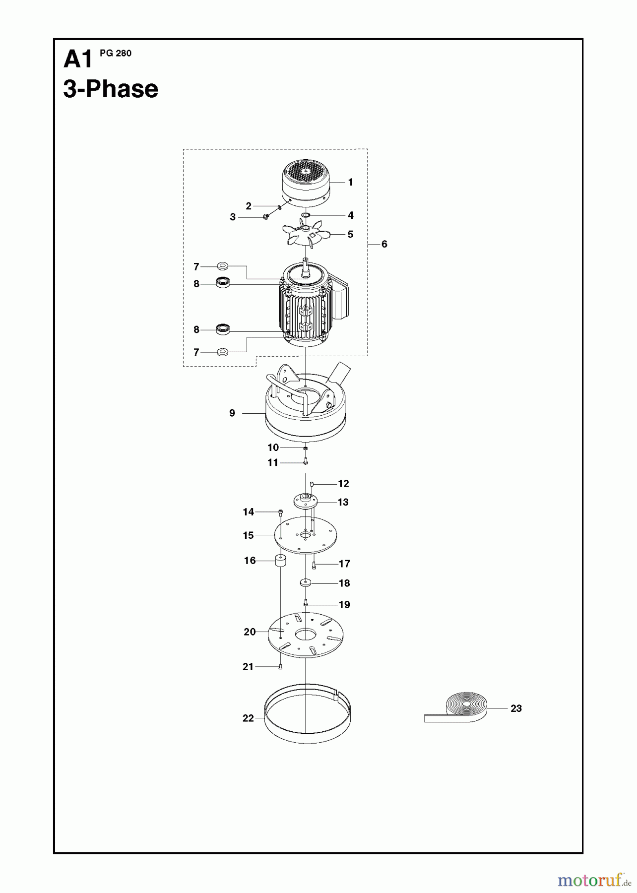 Oberflächenvorbereitungs Einheiten PG 280, from Serial number 2010: 20 0001, 2011-07 GRINDING HEAD AND MOTOR #1