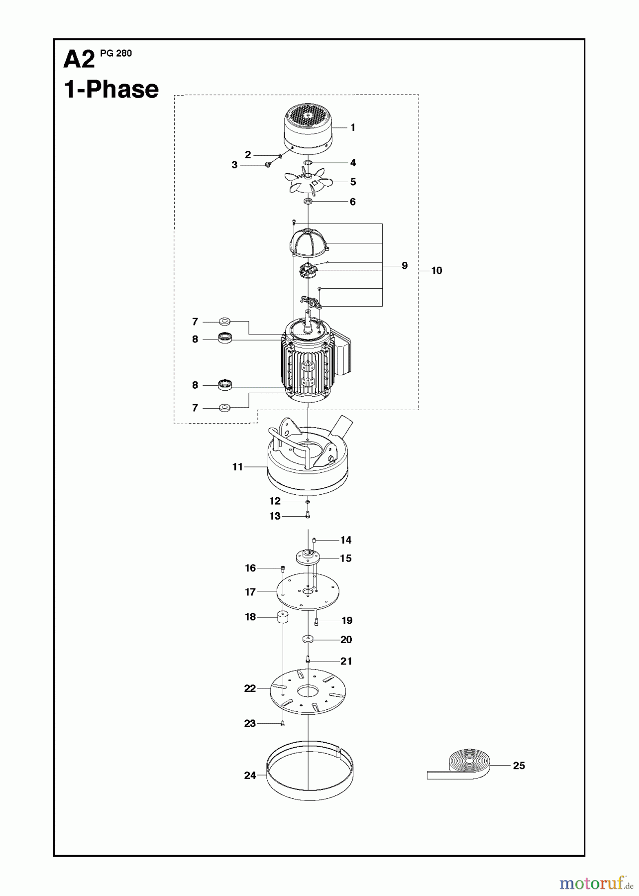 Oberflächenvorbereitungs Einheiten PG 280, from Serial number 2010: 20 0001, 2011-07 GRINDING HEAD AND MOTOR #2