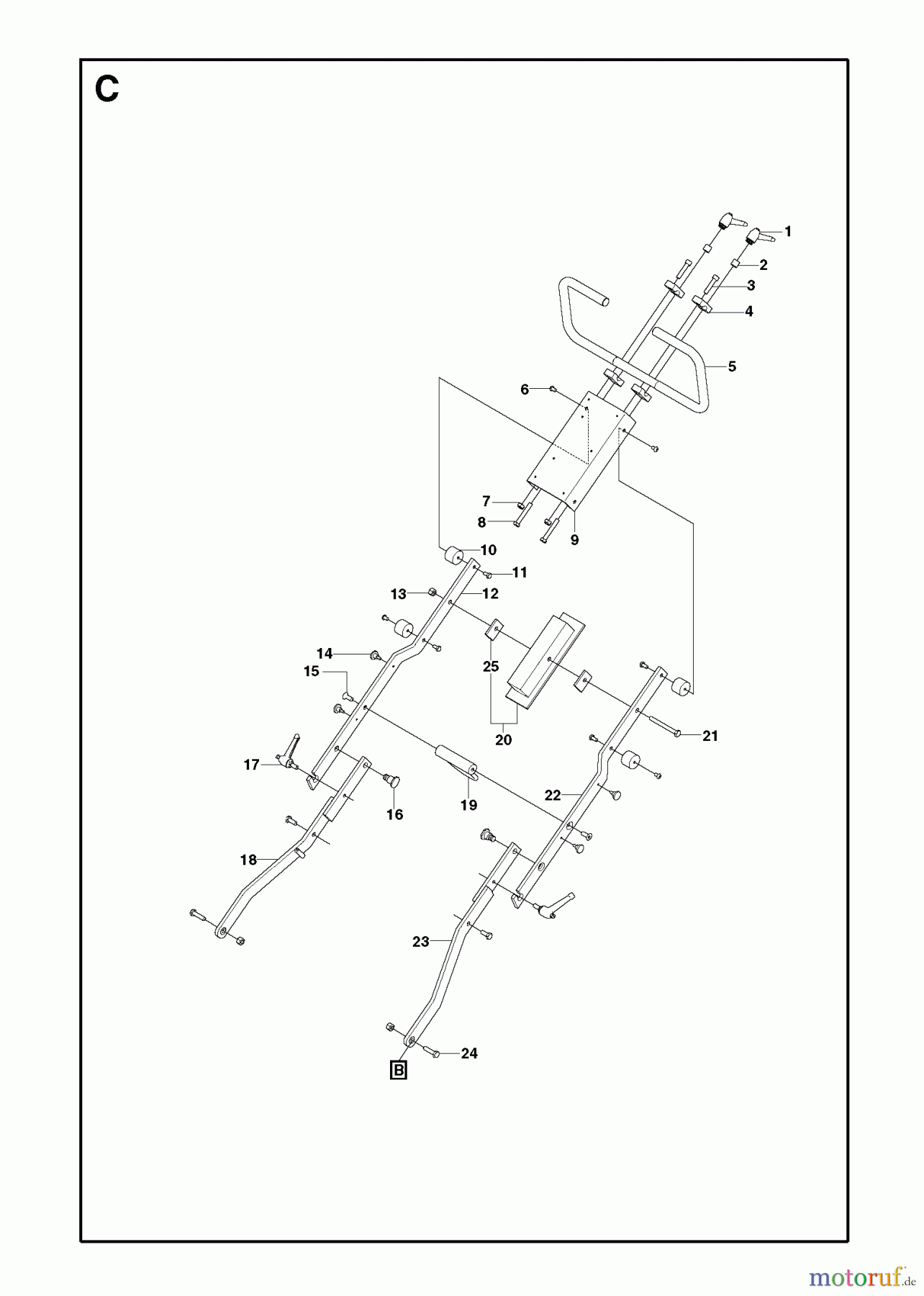 Oberflächenvorbereitungs Einheiten PG 280, serial number 1-147, 2008-09 Handle bar and frame