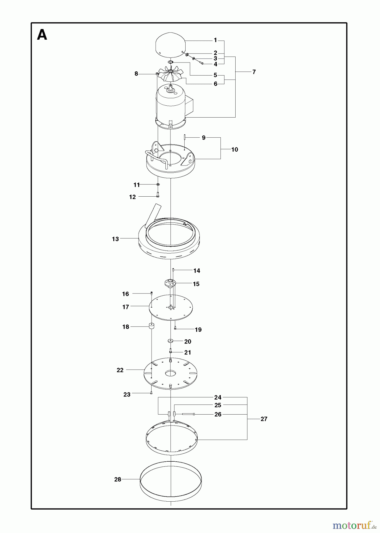 Oberflächenvorbereitungs Einheiten PG 400, Serial number 1-147, 2008-09 Grinding head and motor