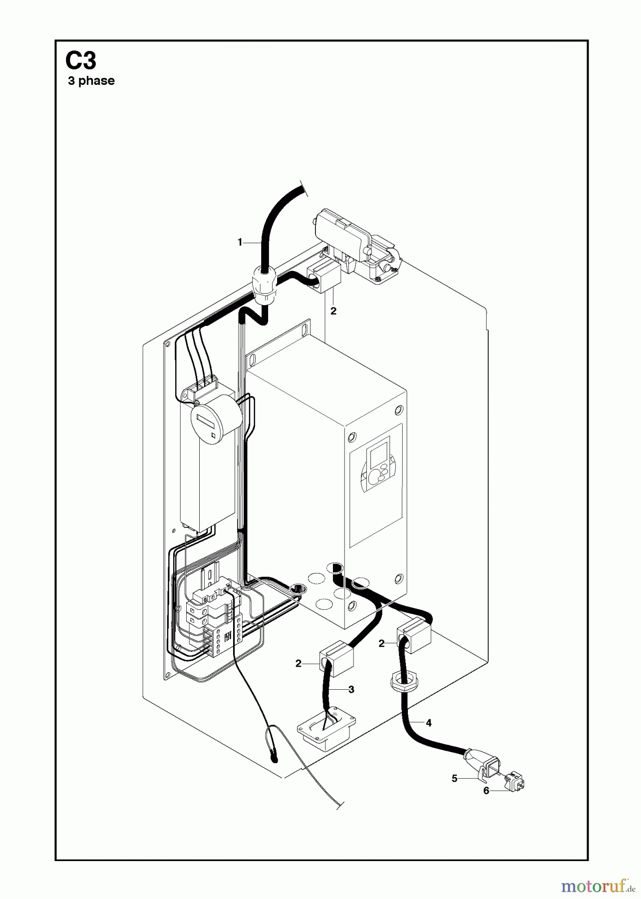 Oberflächenvorbereitungs Einheiten PG 530, Machine 0904-01 and forward, 2010-02 Electrical Box overview 3 phase