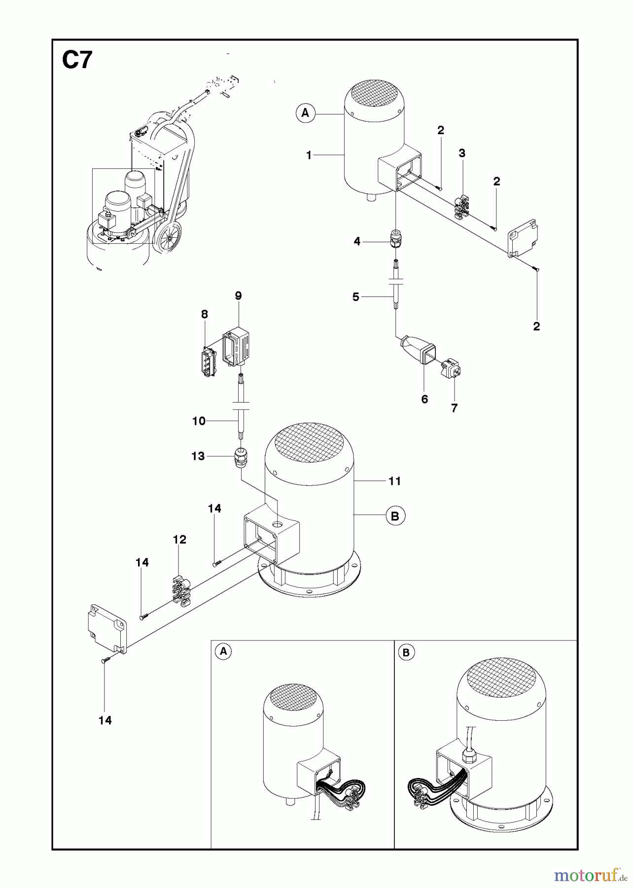 Oberflächenvorbereitungs Einheiten PG 530, Machine 0904-01 and forward, 2010-02 MOTOR