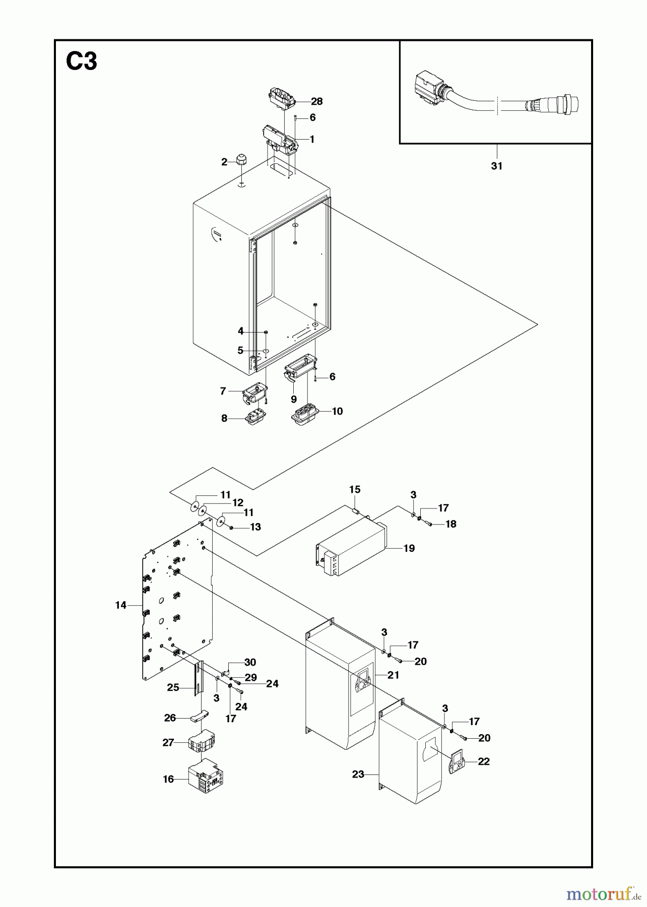 Oberflächenvorbereitungs Einheiten PG 680, Machine 0904-1 and forward, 2009-07 Electrical Box internals