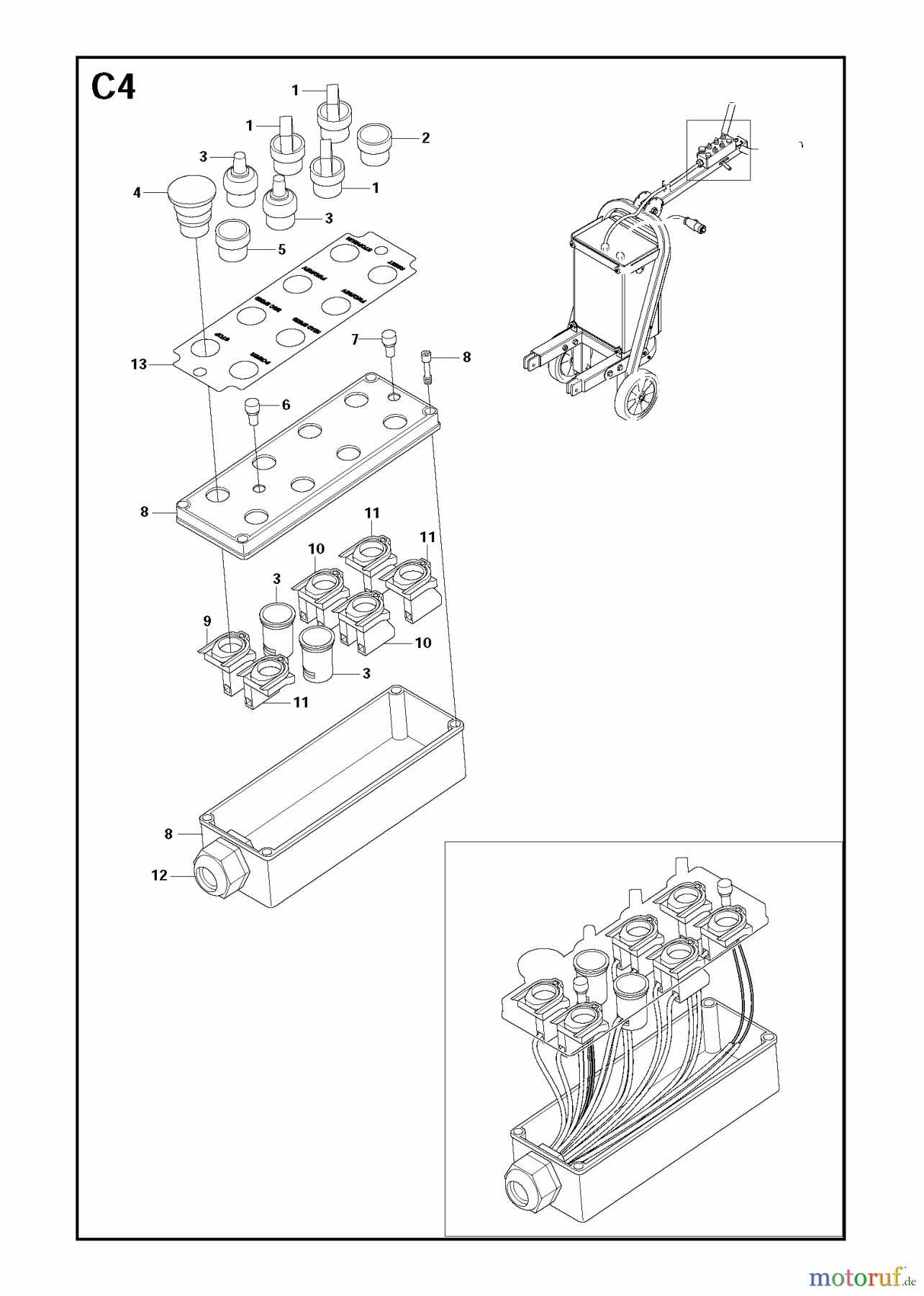 Oberflächenvorbereitungs Einheiten PG 680, To machine number 1108-9, 2008-09 Control panel