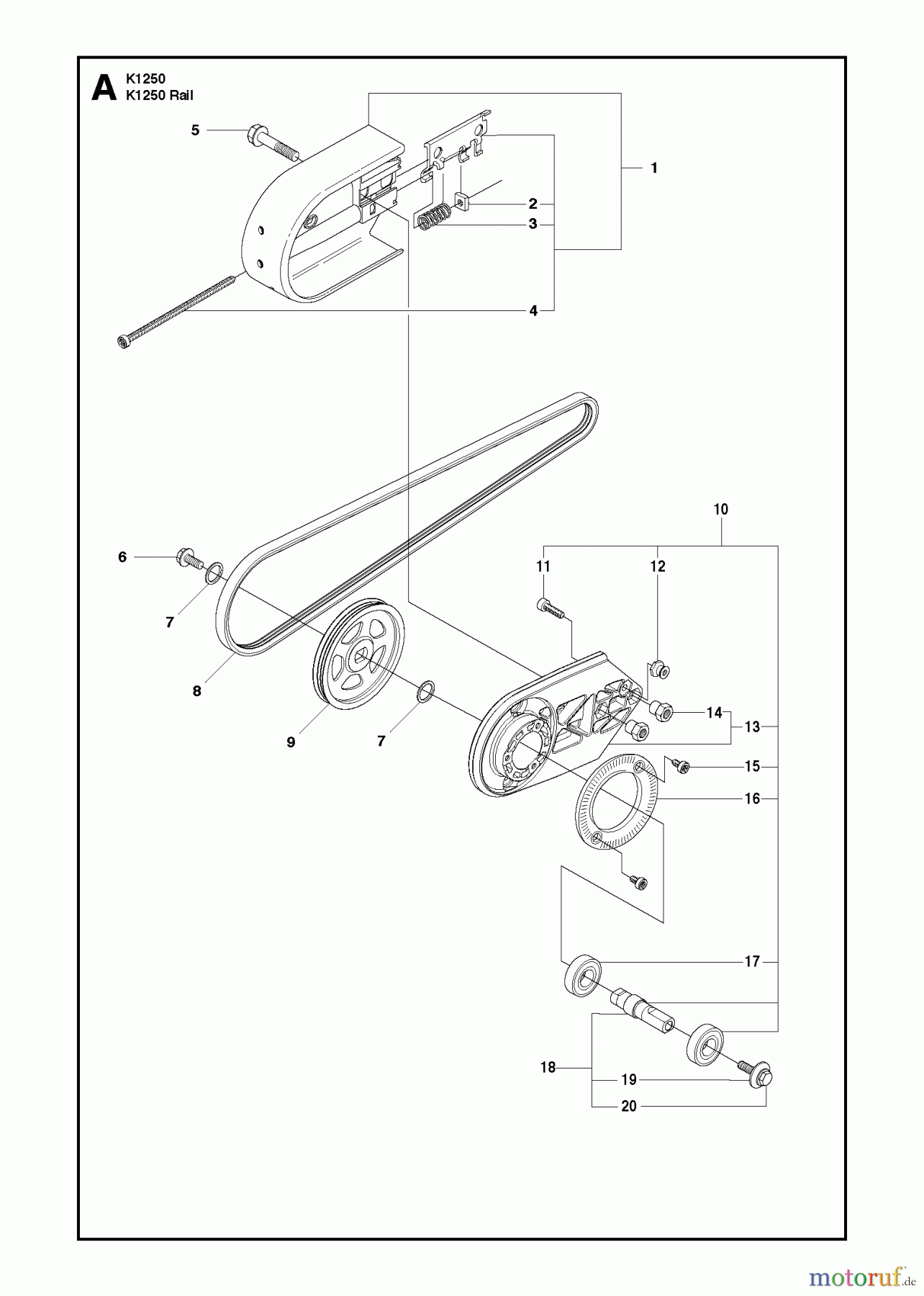  Trennschneider, Cut-Off K1250 Active, 2010-02 BELT GUARD & PULLEY