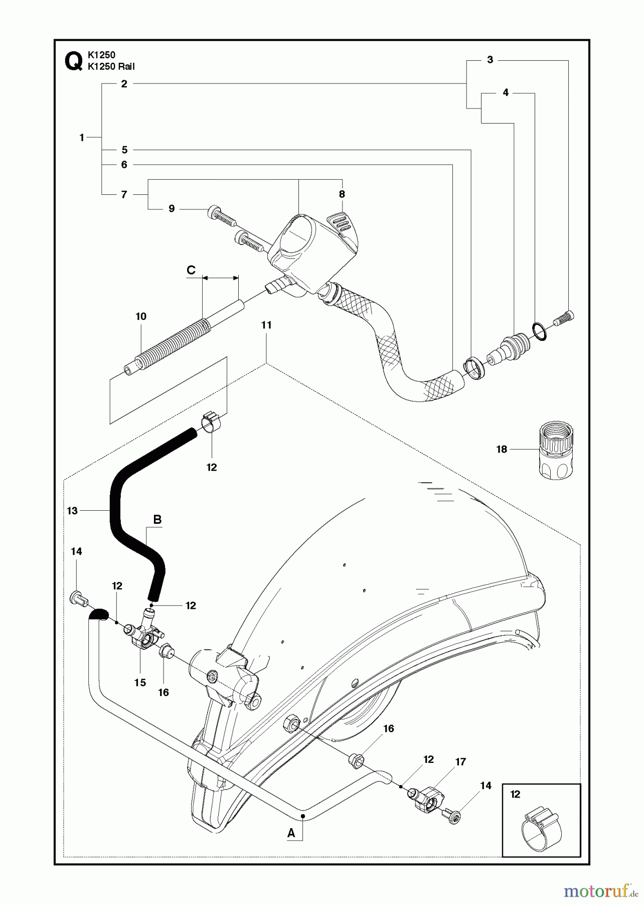  Trennschneider, Cut-Off K1250 Active, 2010-02 WATER HOSE KIT