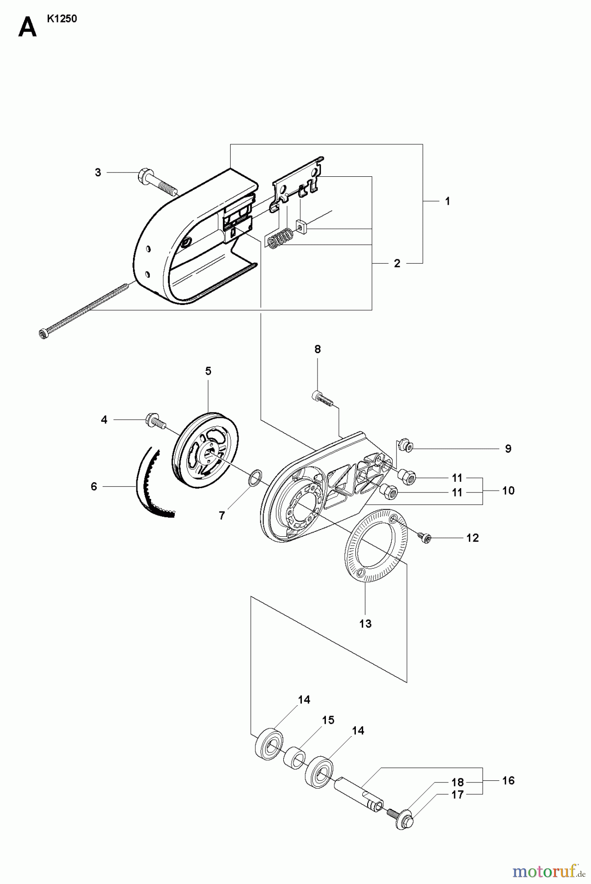  Trennschneider, Cut-Off K1250, 2007-01 BELT GUARD & PULLEY