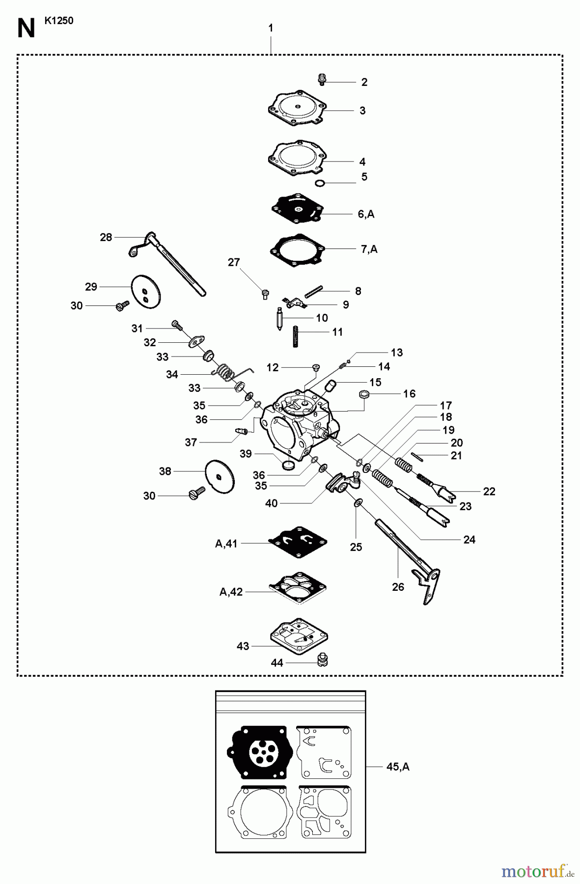  Trennschneider, Cut-Off K1250 RAIL, 2007-01 CARBURETOR DETAILS