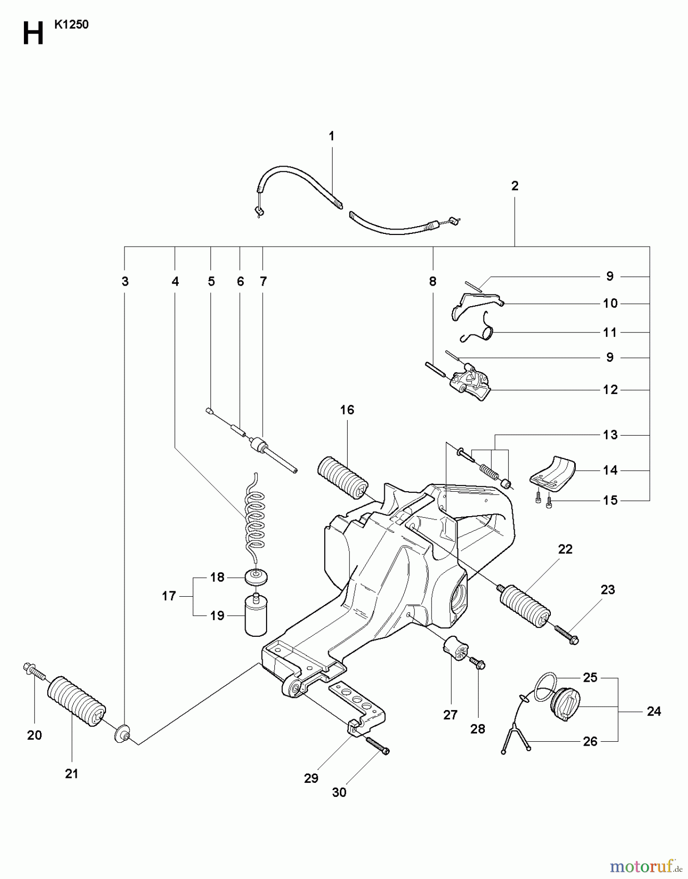  Trennschneider, Cut-Off K1250 RAIL, 2007-01 FUEL TANK