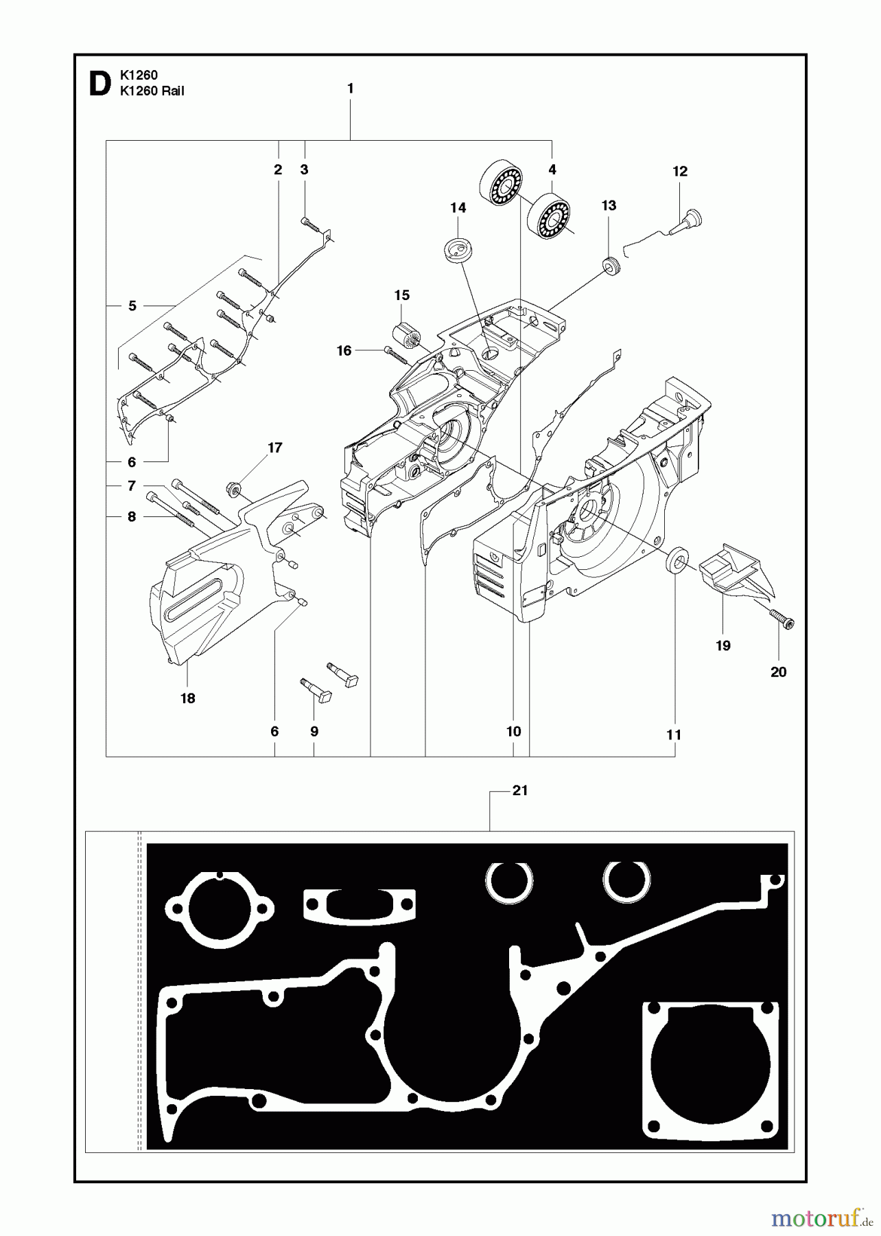  Trennschneider, Cut-Off K1260 Rail, 2010-10 CRANKCASE