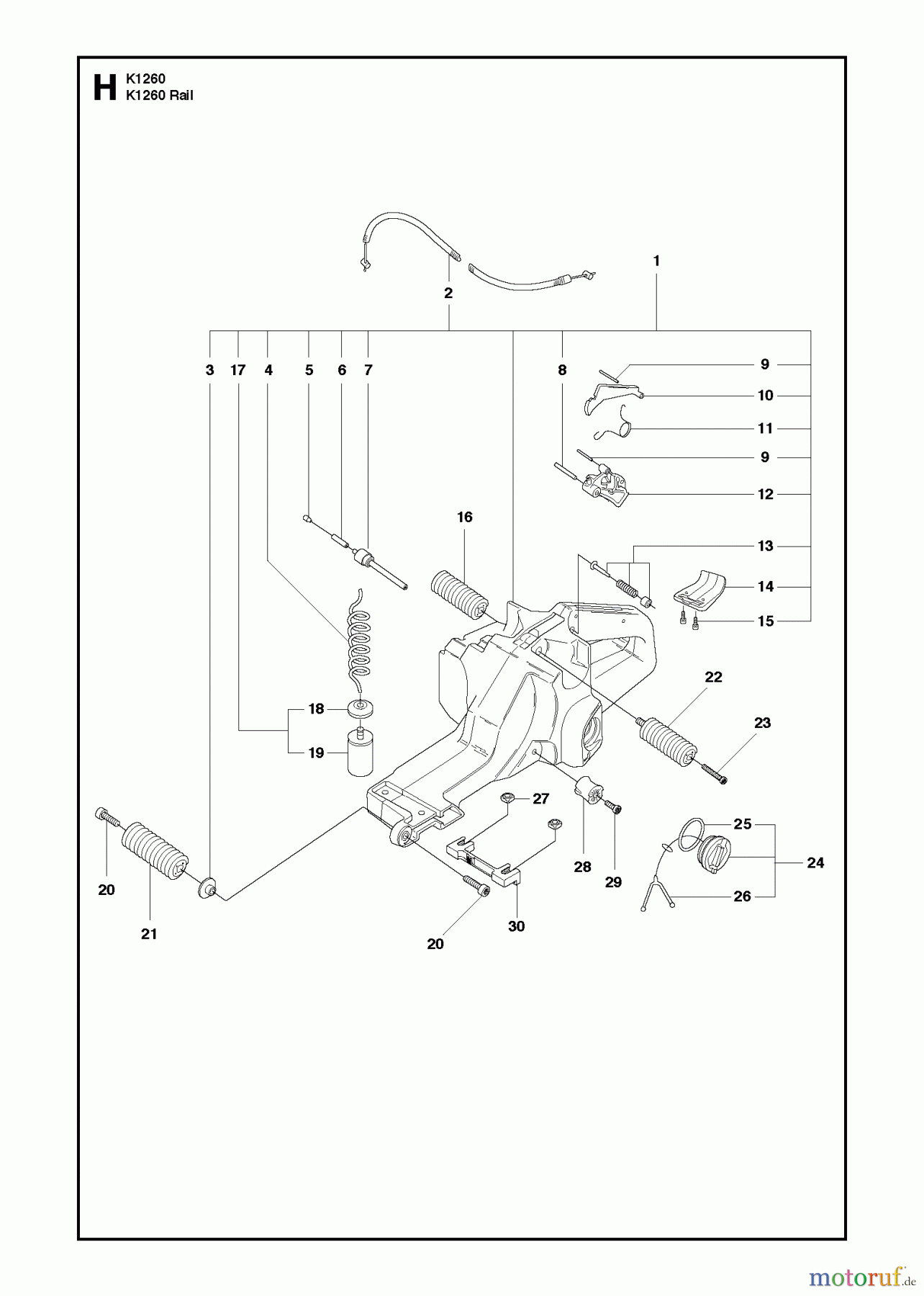  Trennschneider, Cut-Off K1260 Rail, 2010-10 FUEL TANK