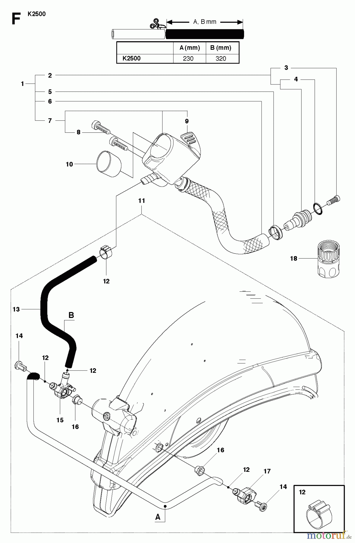  Trennschneider, Cut-Off K2500, 2010-10 WATER HOSE KIT