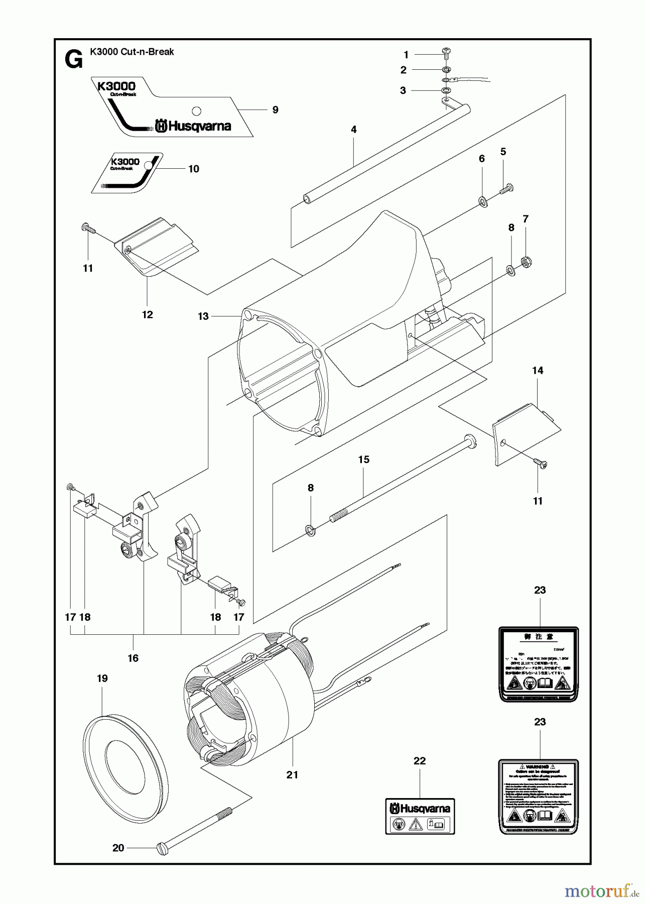 Trennschneider, Cut-Off K3000 Cut-n-Break, 2008-05 MOTOR HOUSING