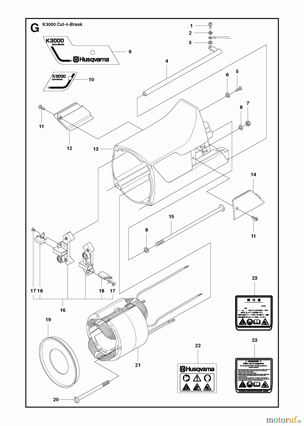  Trennschneider, Cut-Off K3000 Cut-n-Break, 2009-05 MOTOR HOUSING