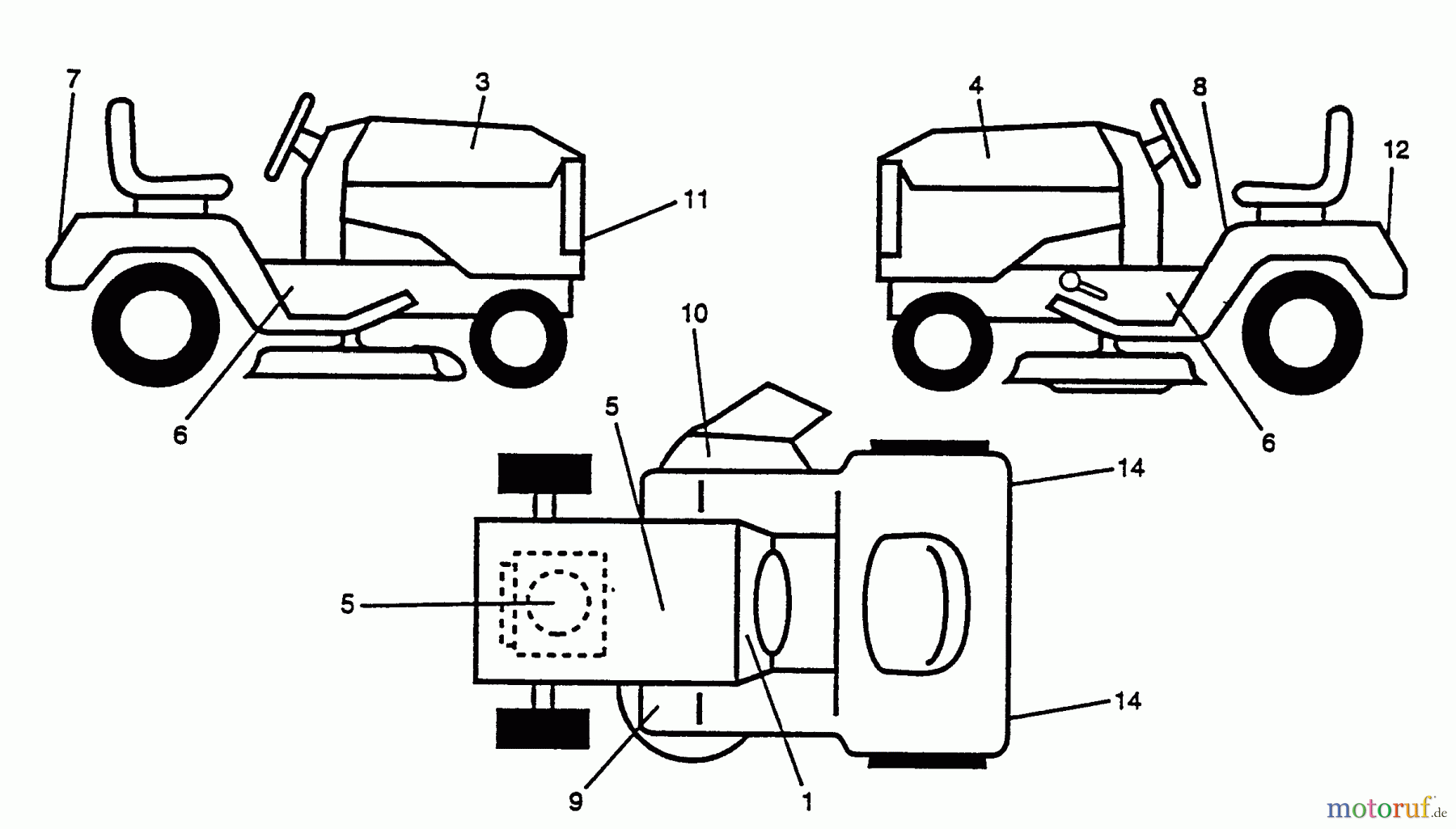  Husqvarna Rasen und Garten Traktoren YT 160 (954000582) (HU1642A) - Husqvarna Yard Tractor (1993-01 & After) Decals