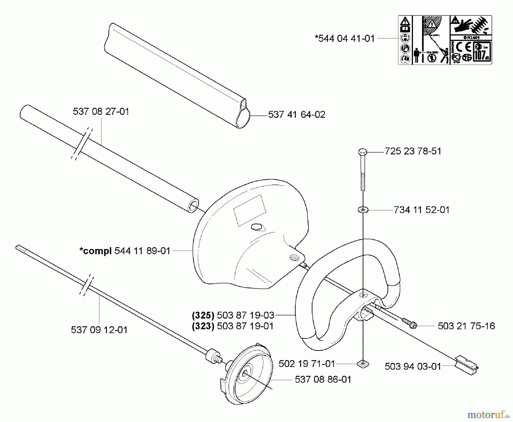 Husqvarna Heckenscheren 326 HE 3X - Husqvarna Hedge Trimmer (2005-10 & After) Handle / Shaft / Tube