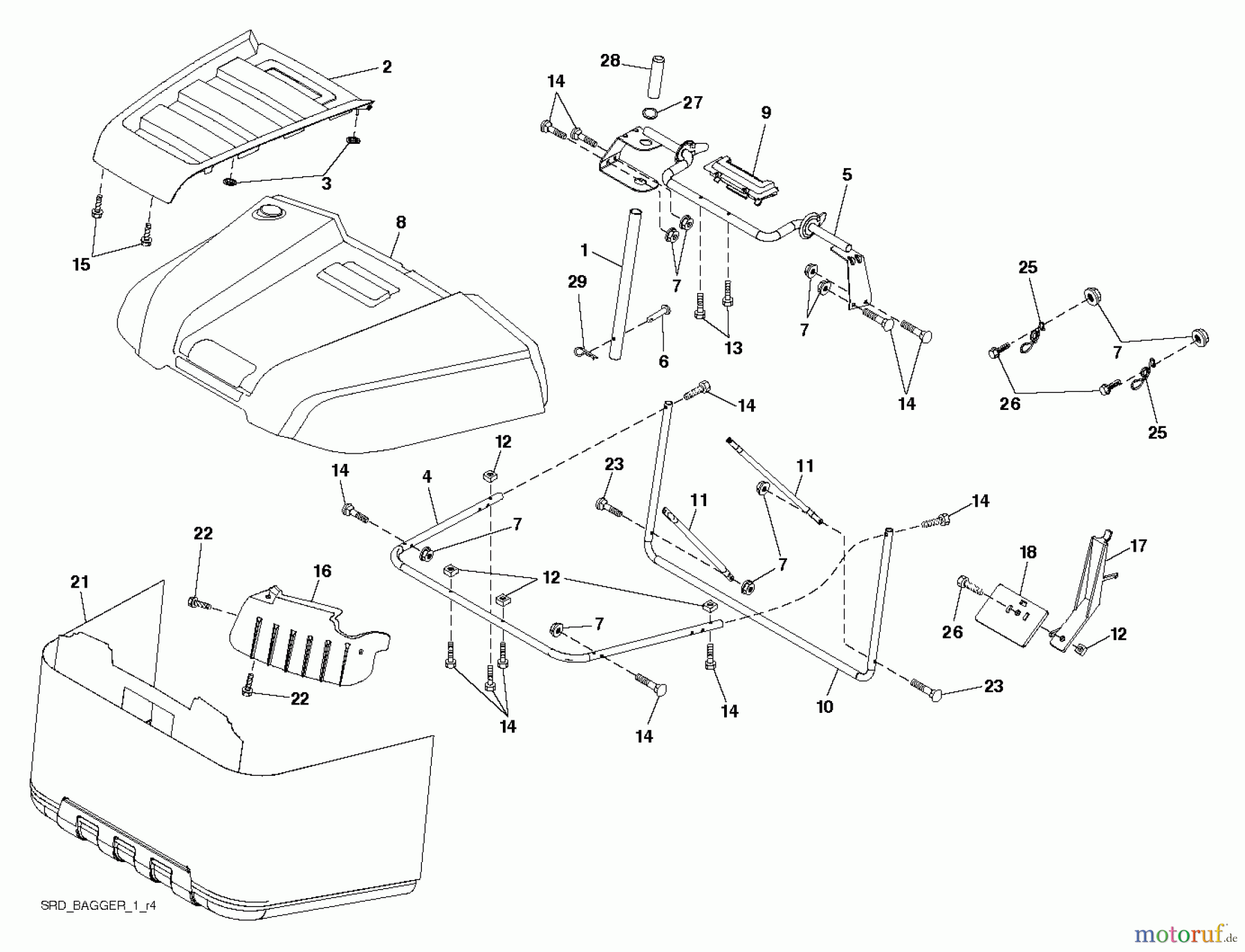  Husqvarna Rasen und Garten Traktoren SRD17530 (96053000200) - Husqvarna Lawn Tractor (2012-10 & After) BAGGER