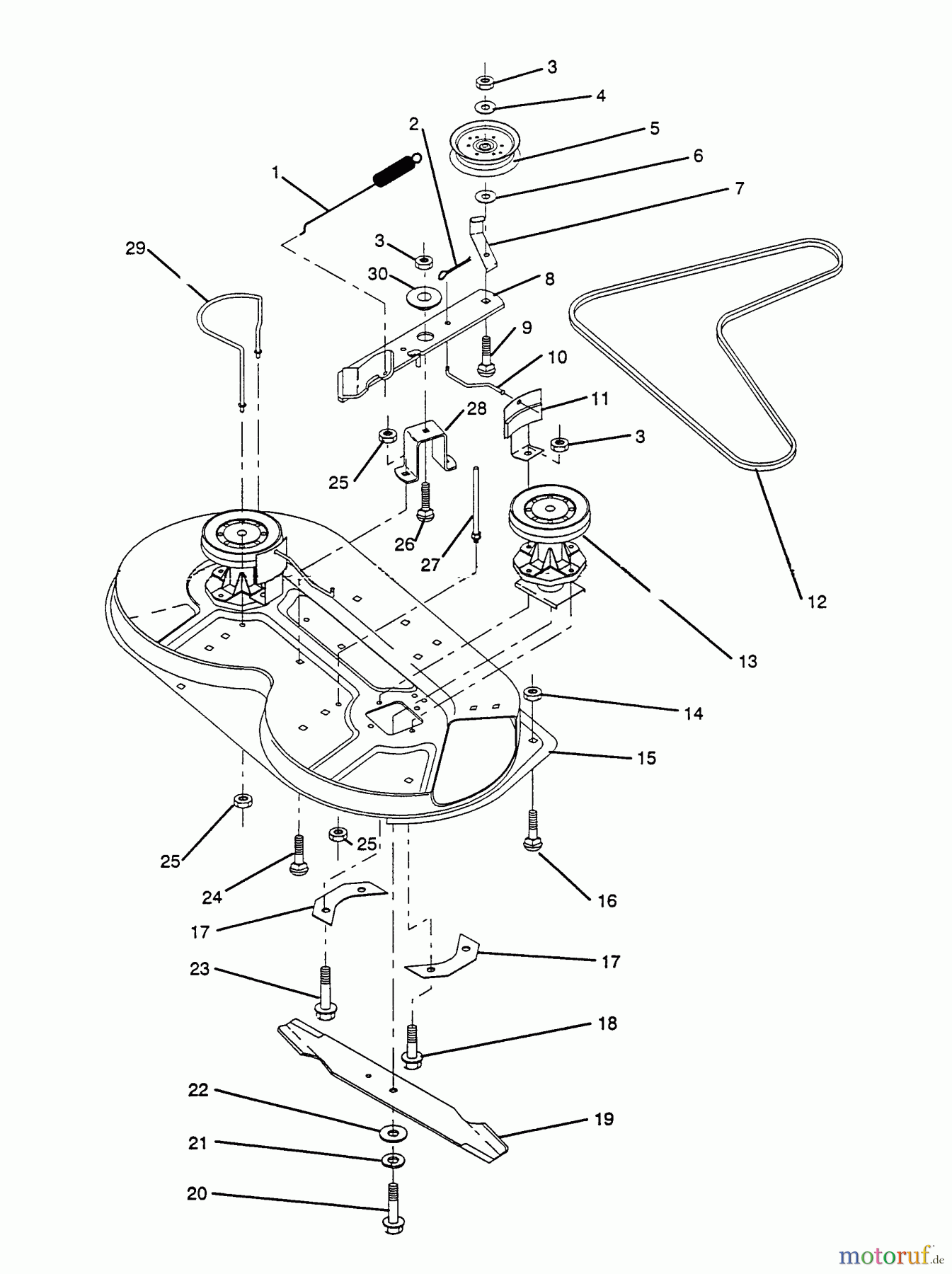  Husqvarna Rasen und Garten Traktoren LT 92012 (954000251) - Husqvarna Lawn Tractor (1993-01 & After) Mower Deck (Mower Housing)
