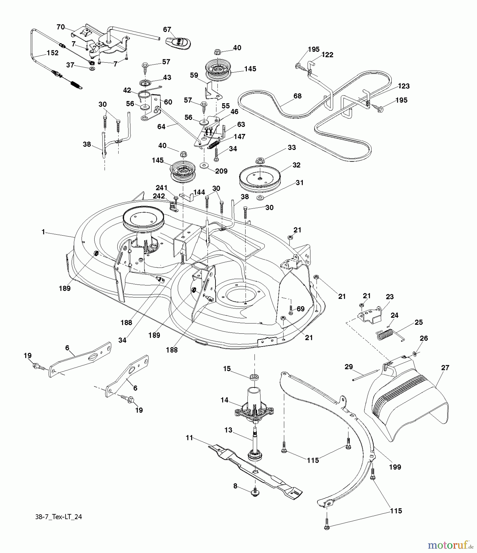  Husqvarna Rasen und Garten Traktoren LTH 151 (96041020101) - Husqvarna Lawn Tractor (2011-05 & After) MOWER DECK / CUTTING DECK #2